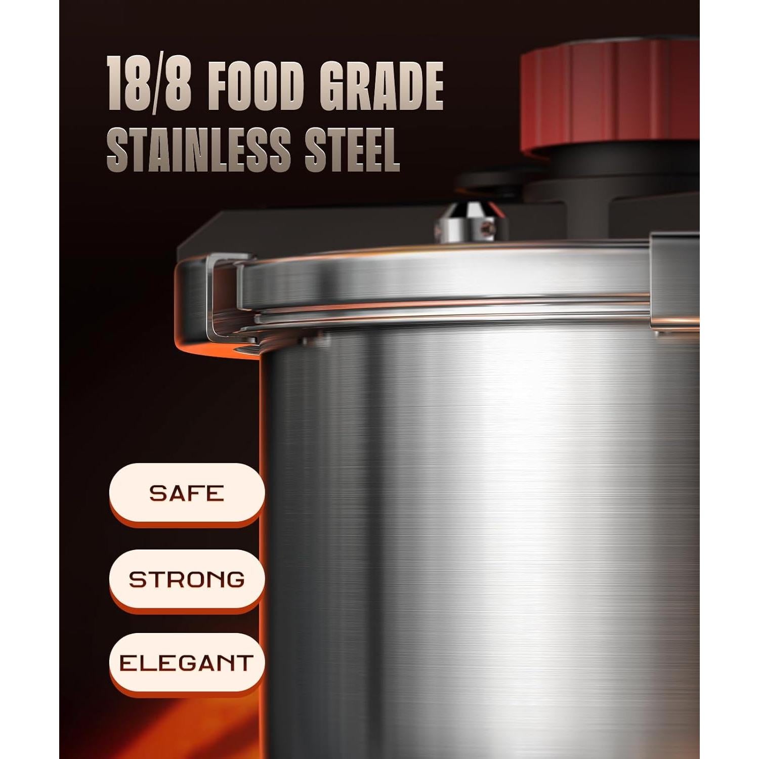 Olla de Presión ZILODE 10 QT Acero Inoxidable 18/8 con Rejilla