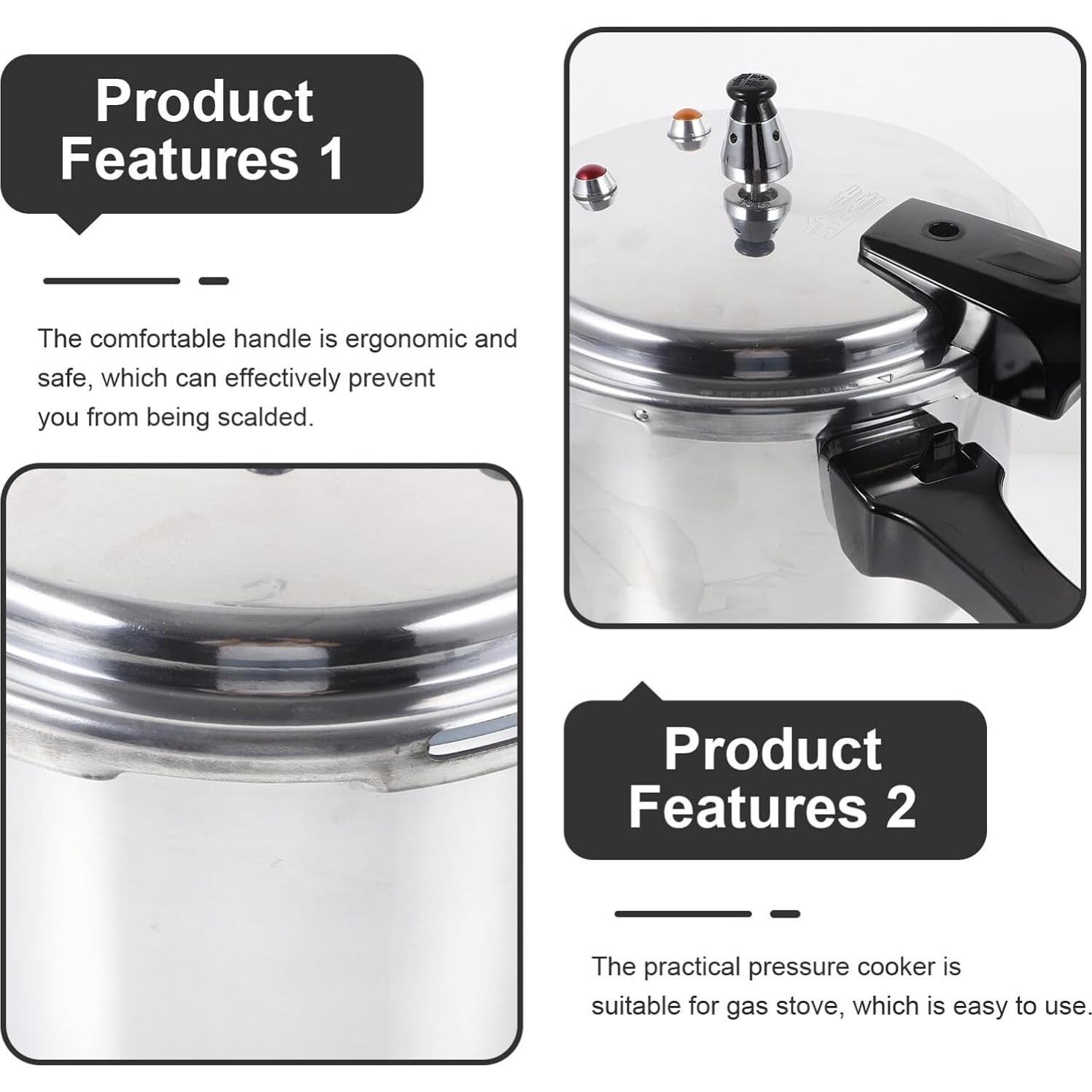 Olla a Presión DOITOOL de Aluminio 22cm para Estufas