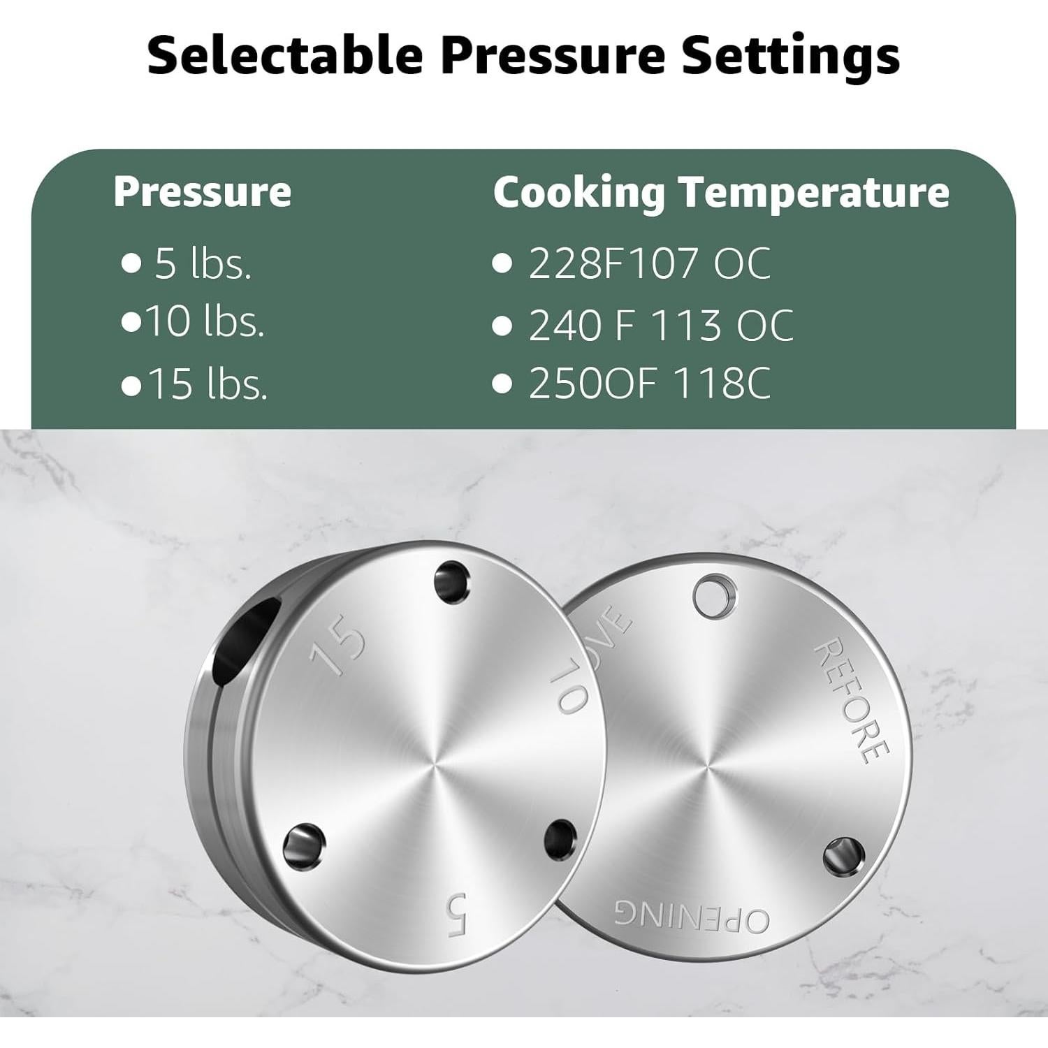 Peso regulador de presión Lusperi para olla 9.9L a 39.4L