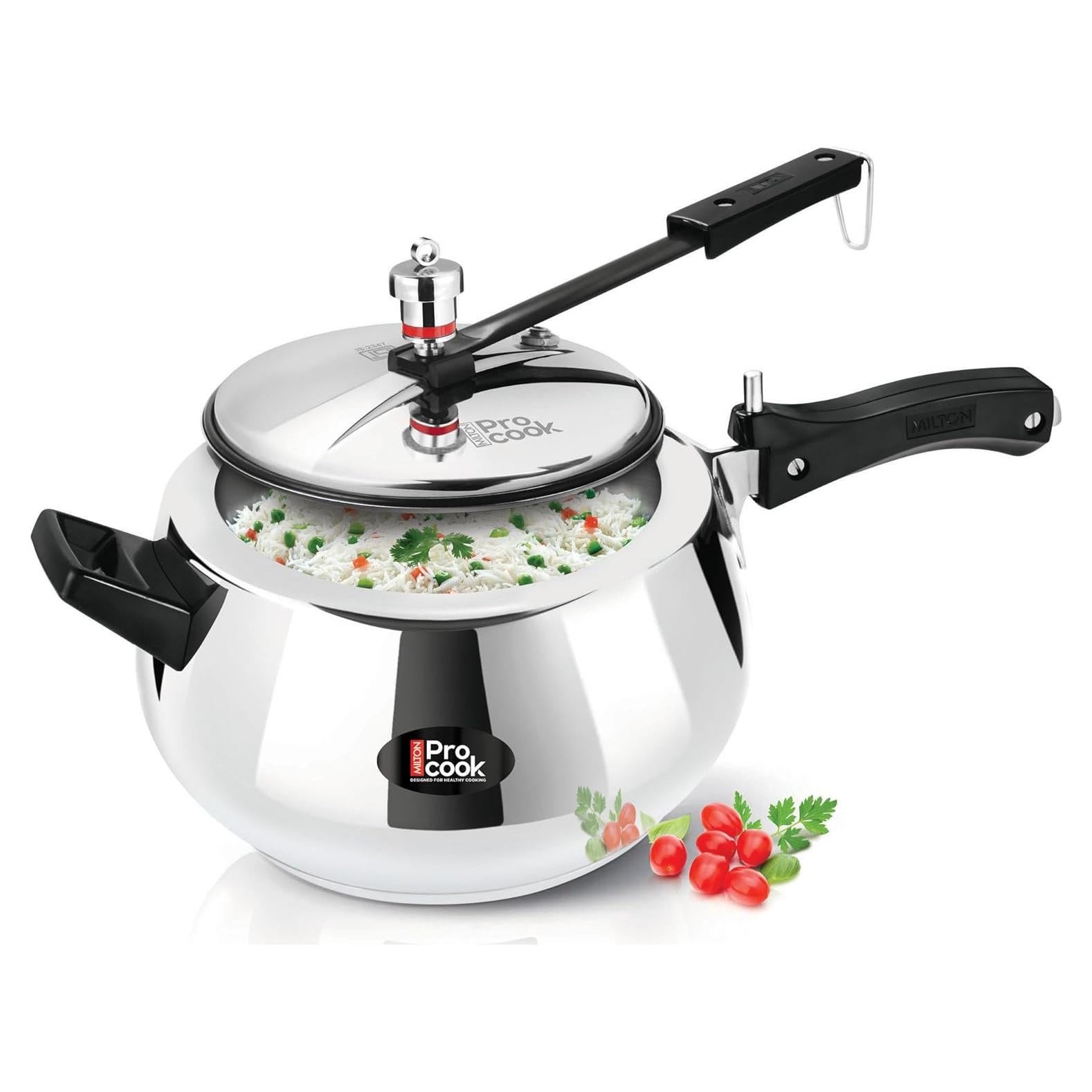 Olla a presión Milton 3L acero inoxidable con válvula de seguridad