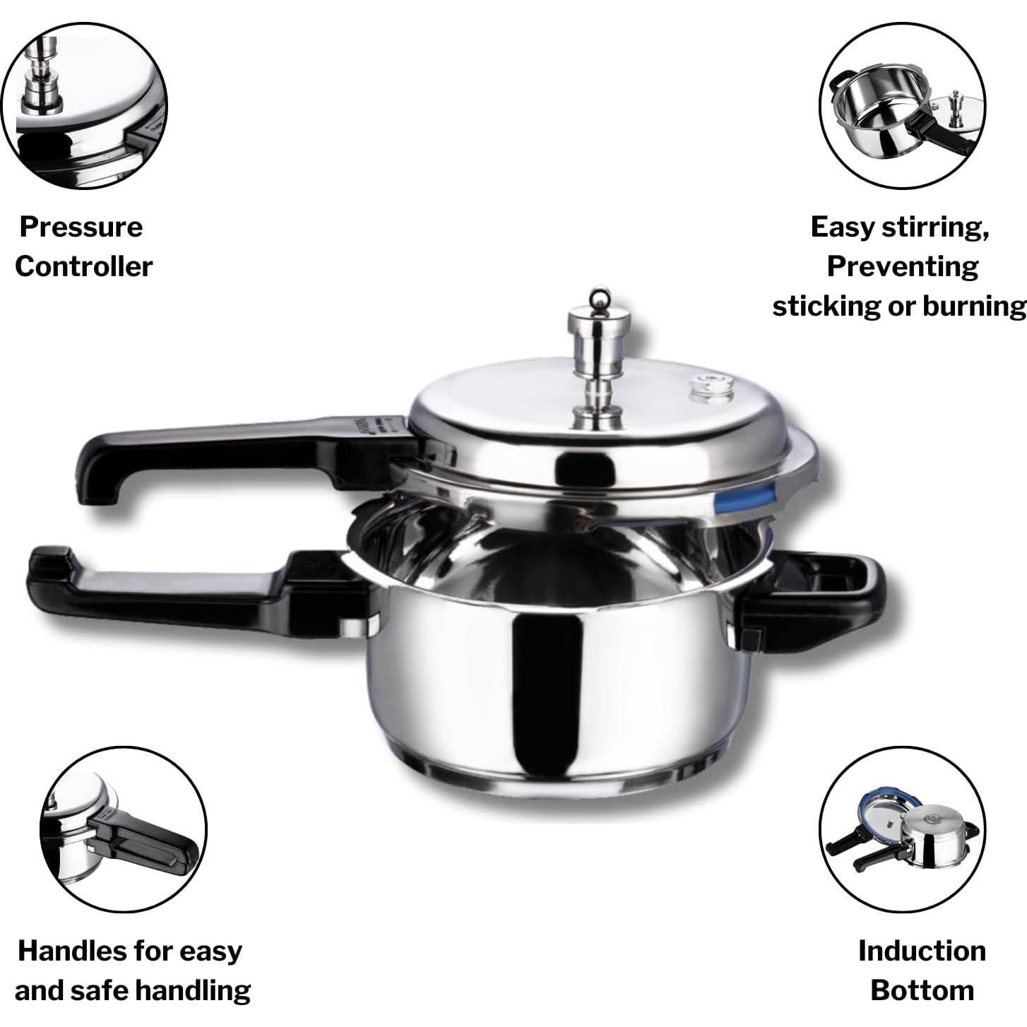 Olla a Presión Vinod V-10L Acero Inoxidable 10 Litros