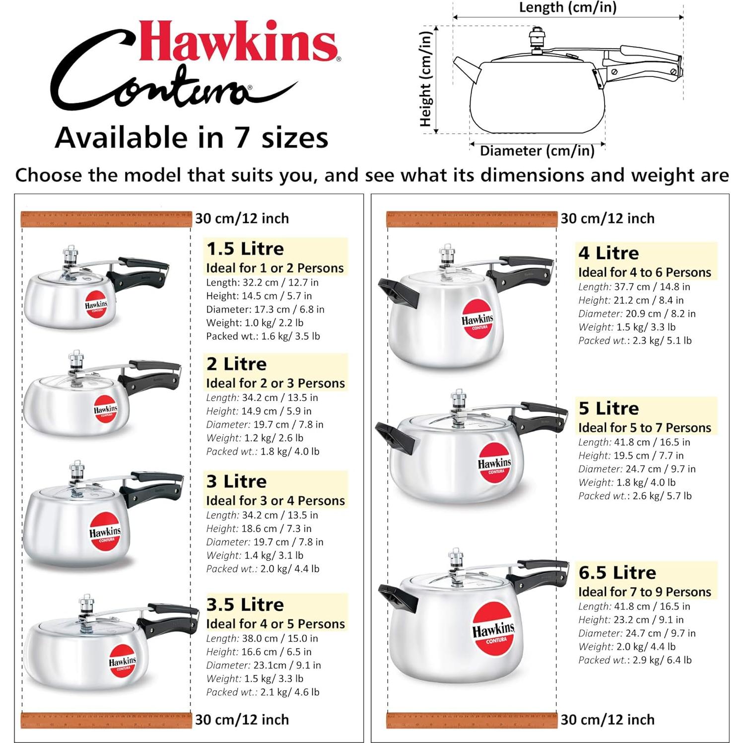 Olla a Presión Hawkins Contura 6.5L Aluminio Pulido