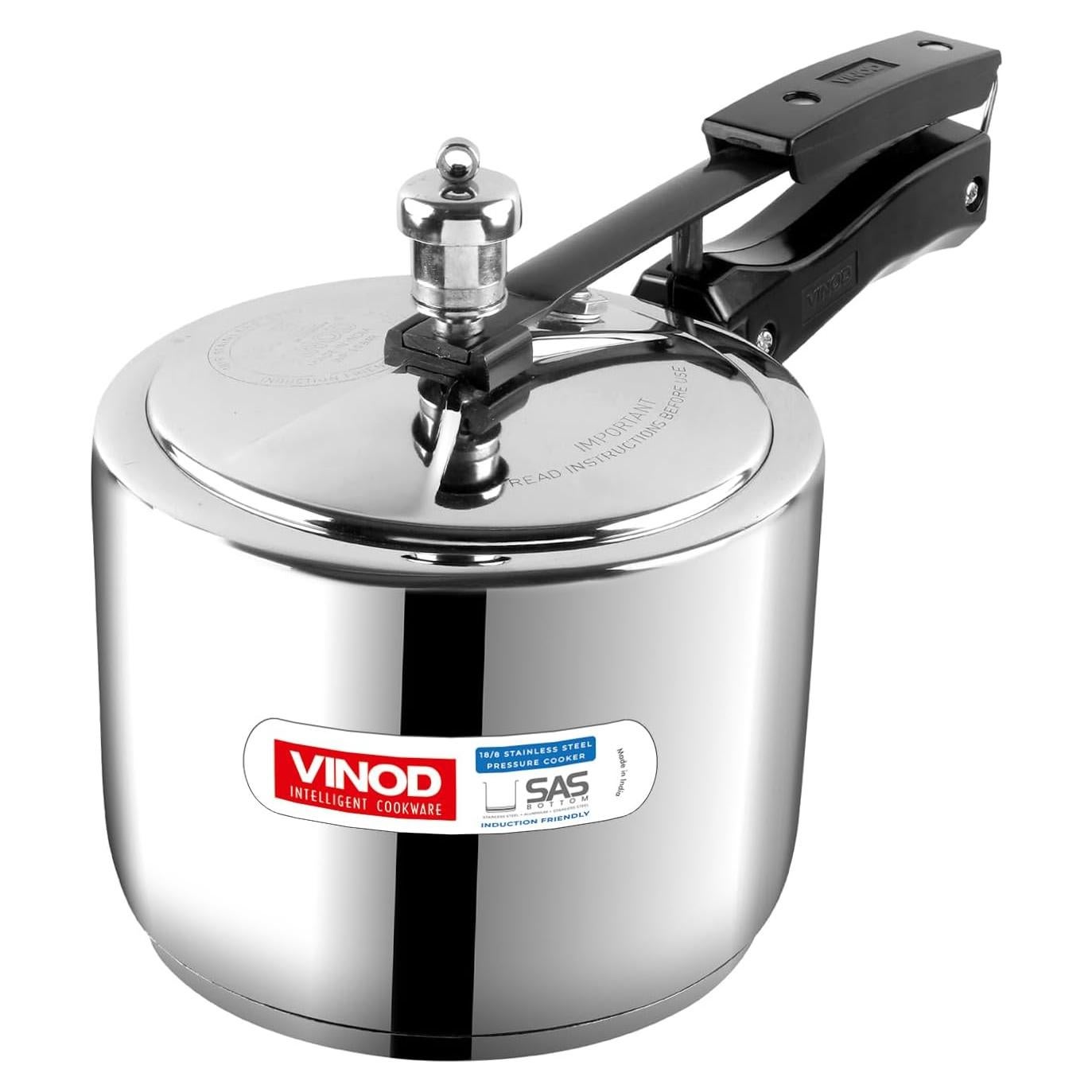 Olla a presión Vinod 3L de acero inoxidable con tapa interior