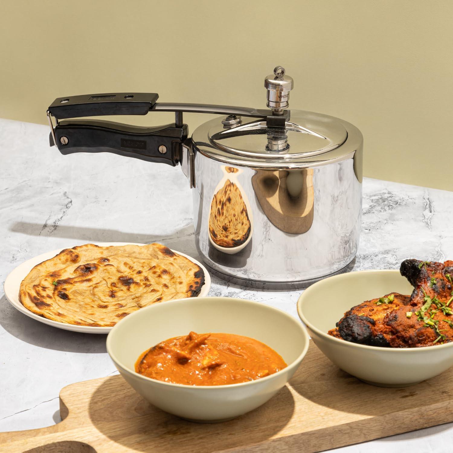 Olla a presión Vinod 3L de acero inoxidable con tapa interior