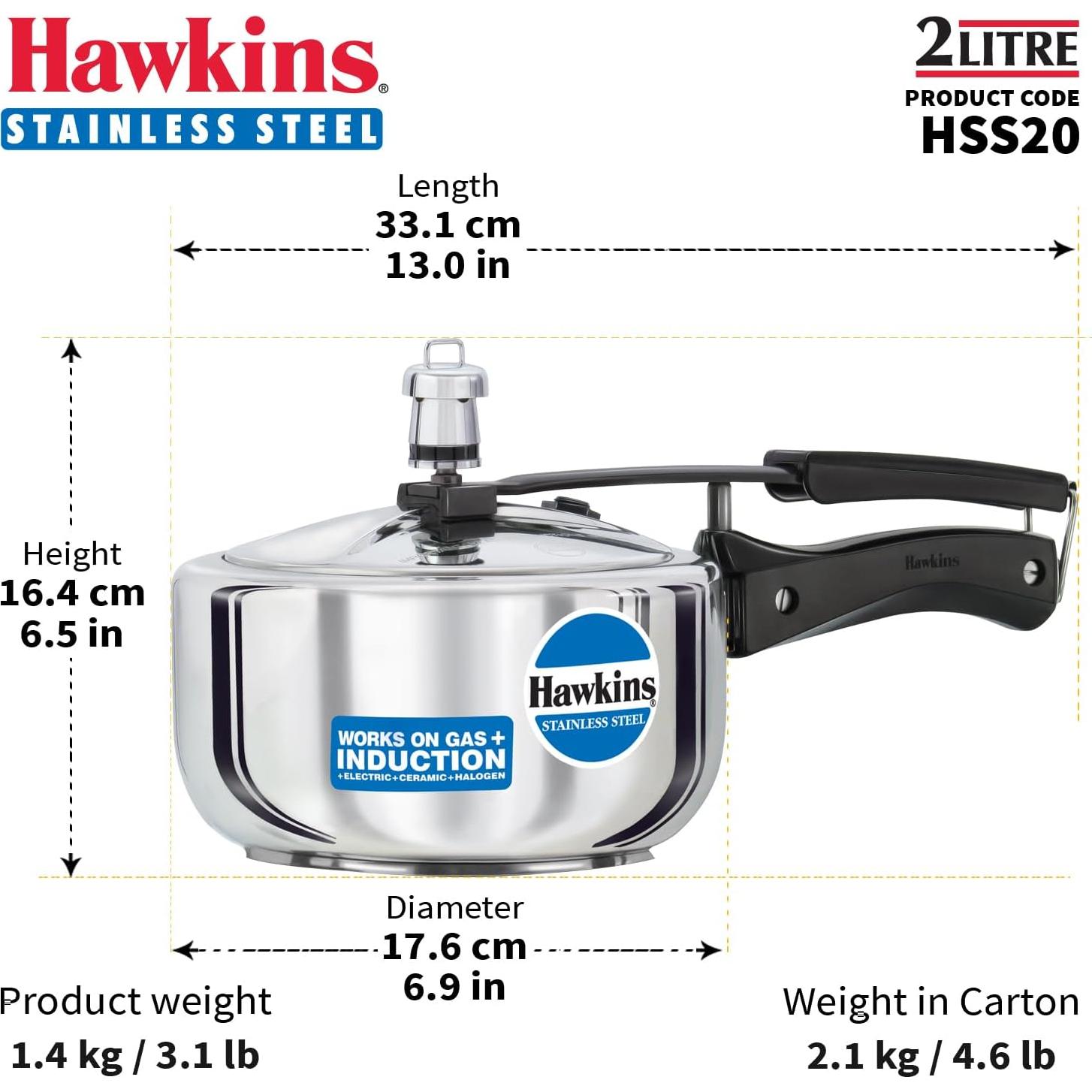 Olla a Presión Hawkins 2L Acero Inoxidable Inducción