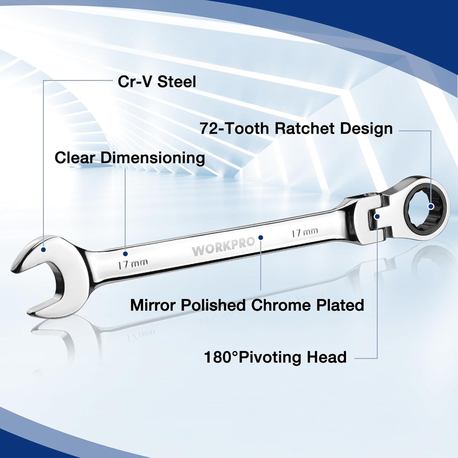 Juego de Llaves Combinadas WORKPRO 22 Piezas 6-18mm