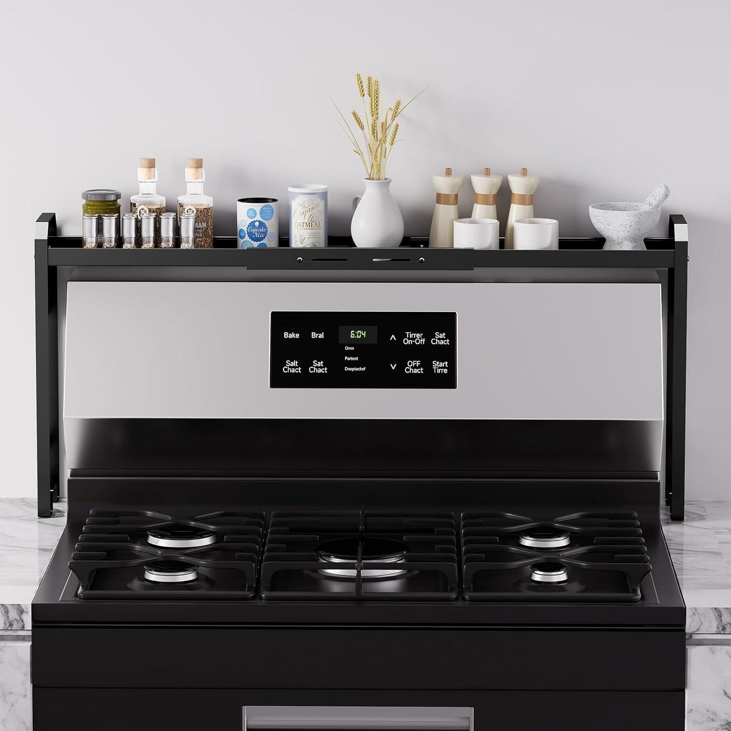 Estante de Especias WOCHUANGSI Negro Expandible 69.2-82.7 cm