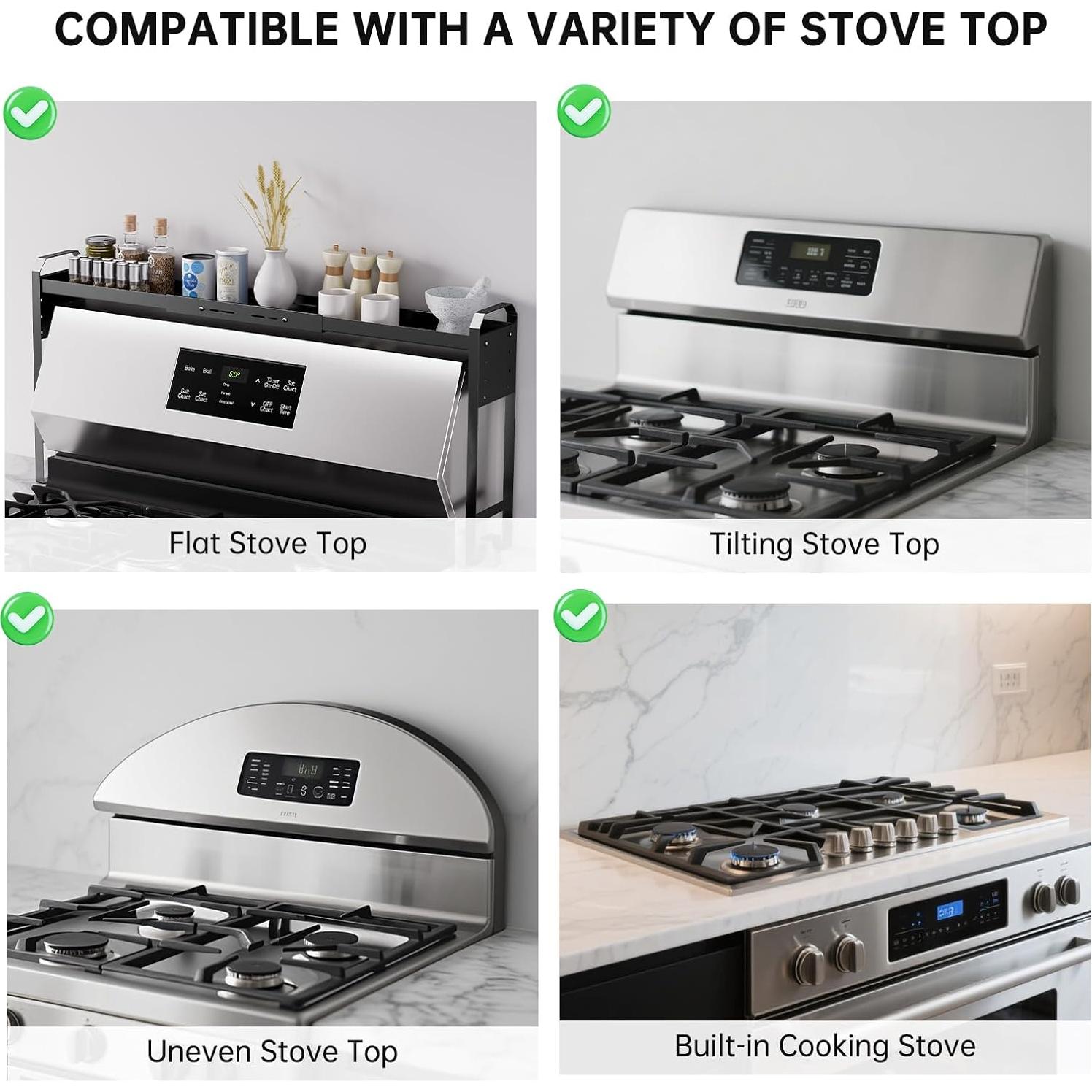 Estante de Especias WOCHUANGSI Negro Expandible 69.2-82.7 cm