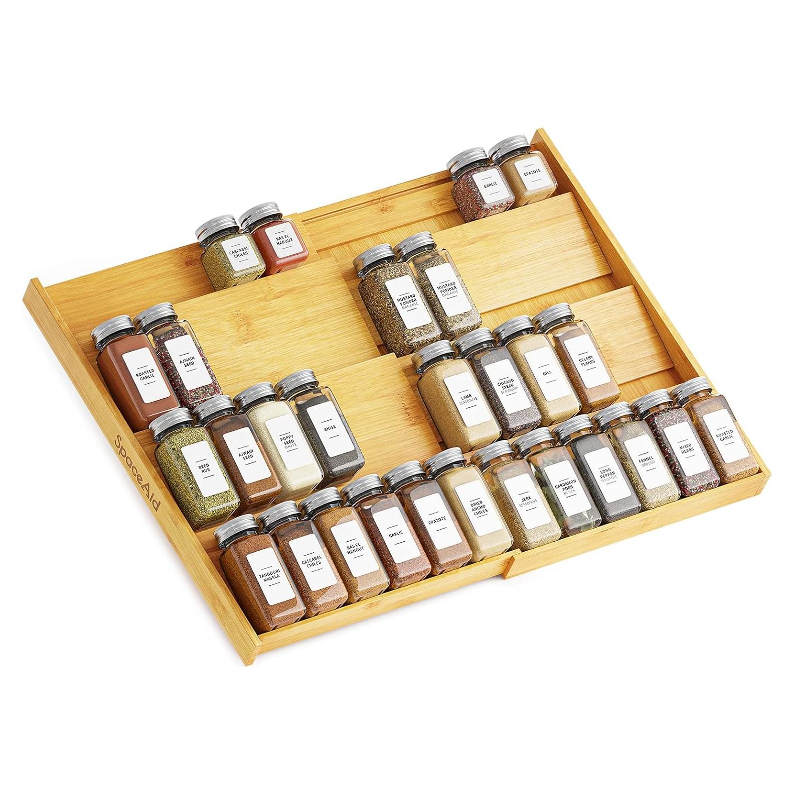 Organizador de Especias de Bambú SpaceAid Expandible 12-23"