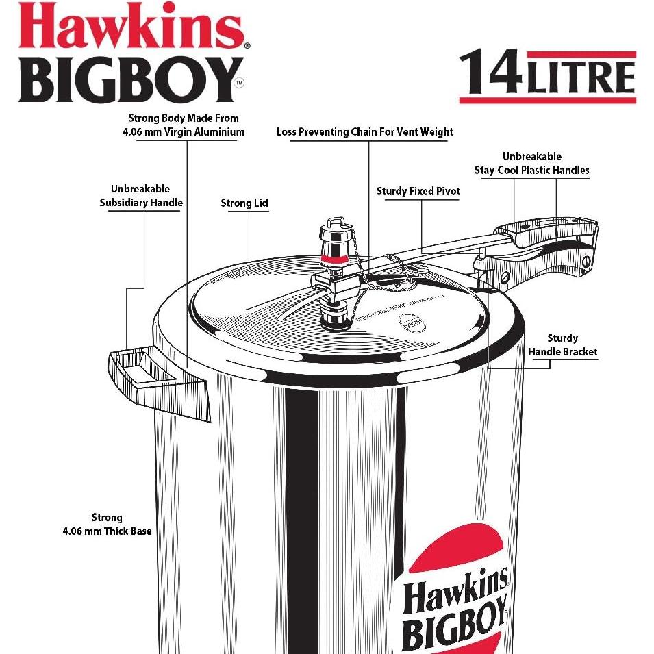Olla a Presión Hawkins 14 Litros Aluminio Pulido Espejo