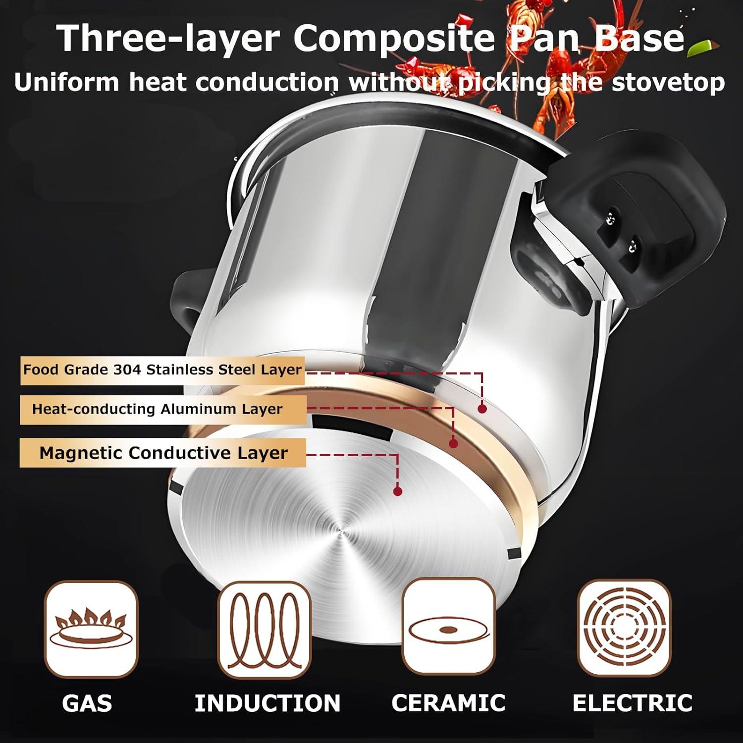 Olla a presión 10 QT Kilogorge de acero inoxidable 304