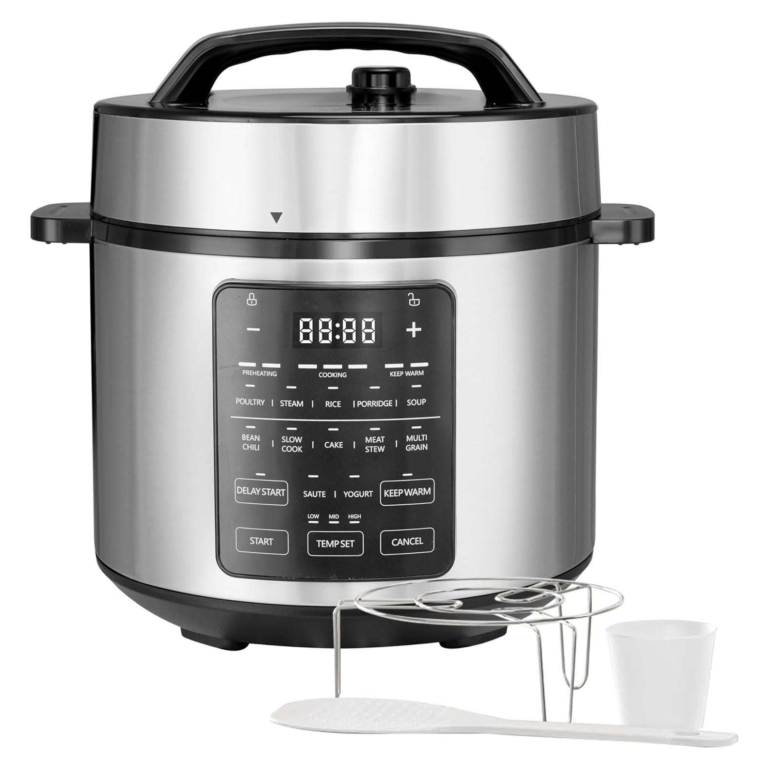 Olla de Presión Eléctrica Simple Deluxe 6QT Acero Inoxidable 12-en-1