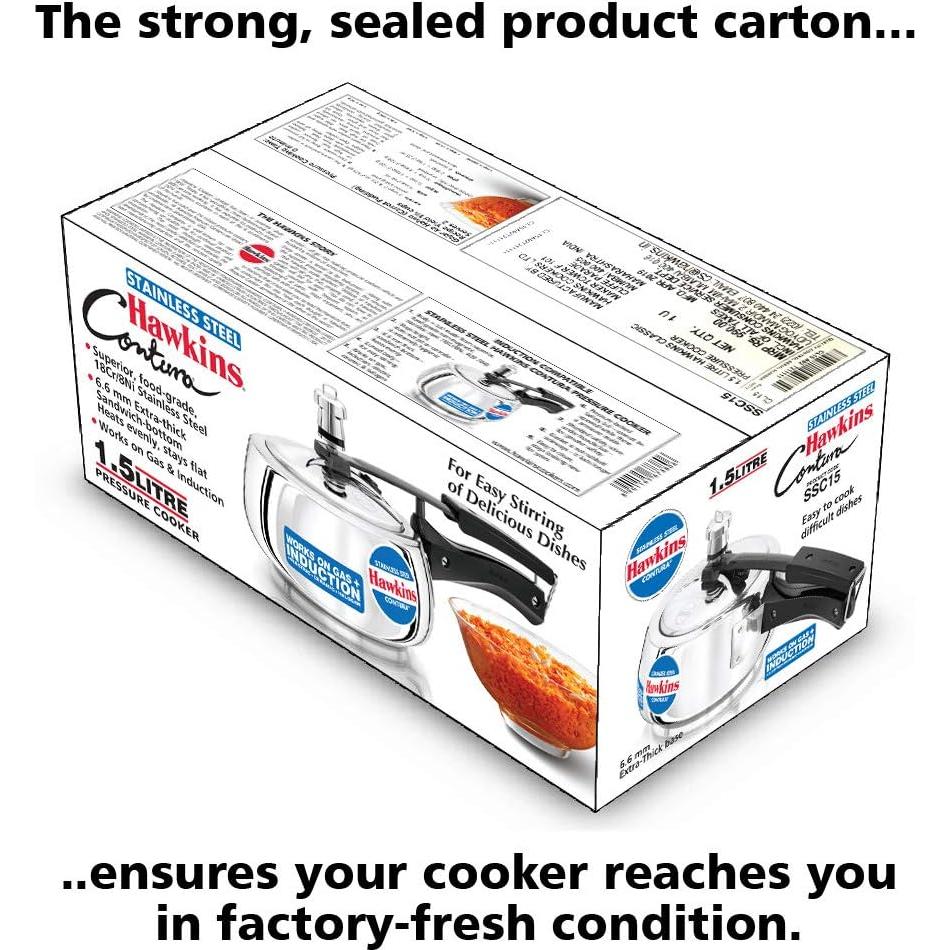 Olla a presión Hawkins 1.5L acero inoxidable compatible inducción