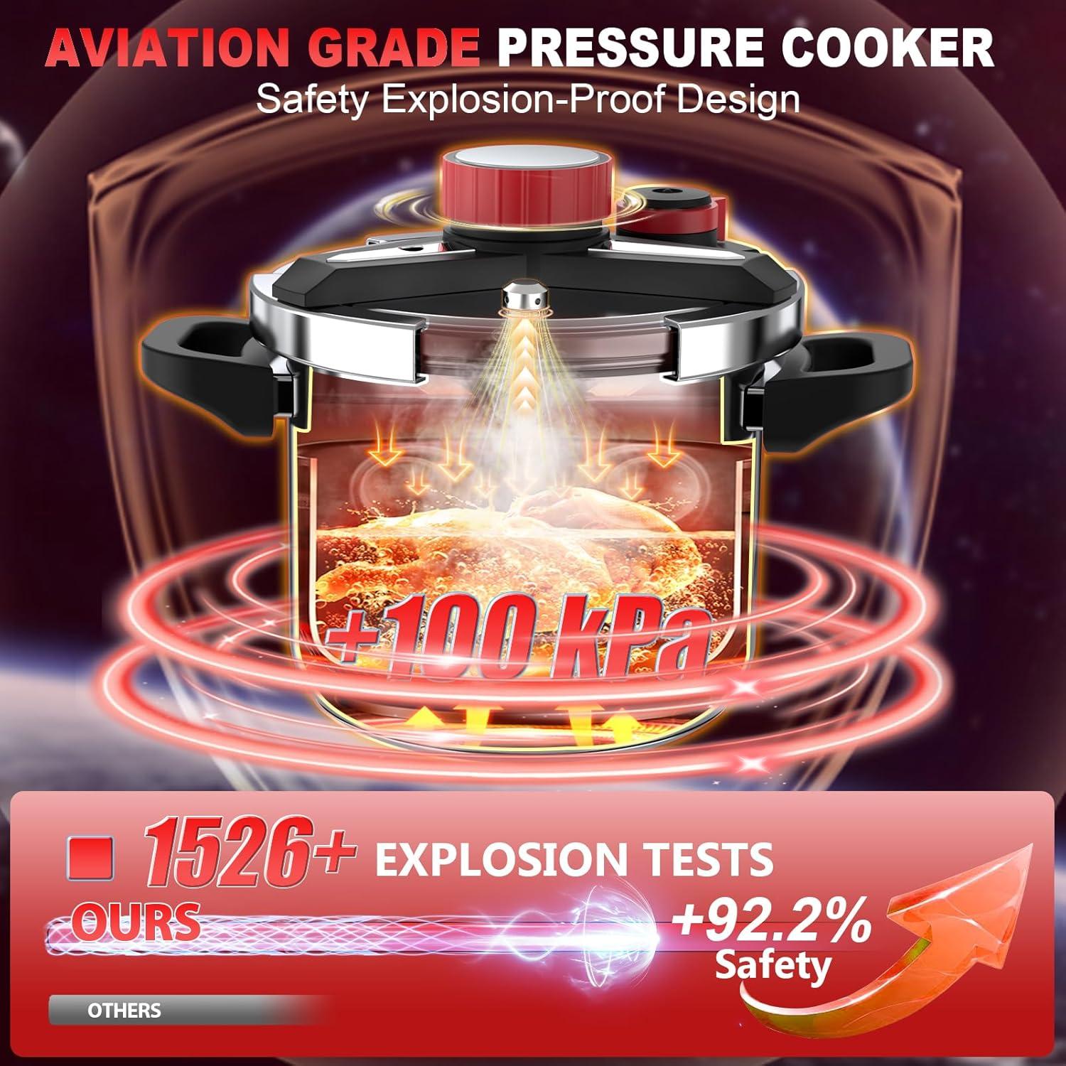 Olla de Presión SVKLHY 8 QT Acero Inoxidable 304 3-en-1