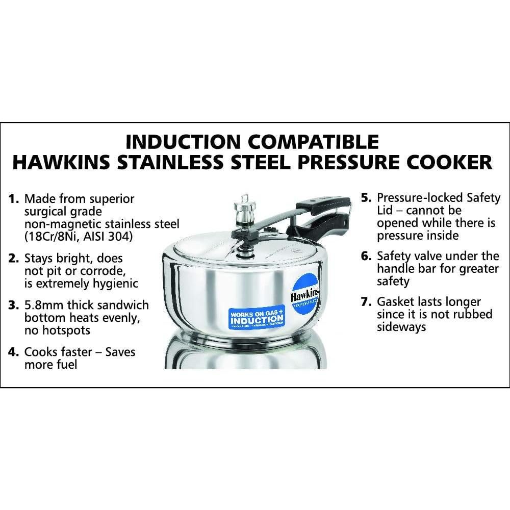 Olla a Presión Hawkins 3 Litros Acero Inoxidable Inducción