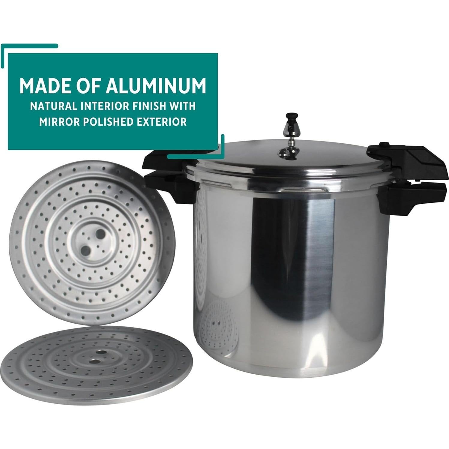 Olla a Presión Mirro 22qt (20.8L) Aluminio 3 Reguladores