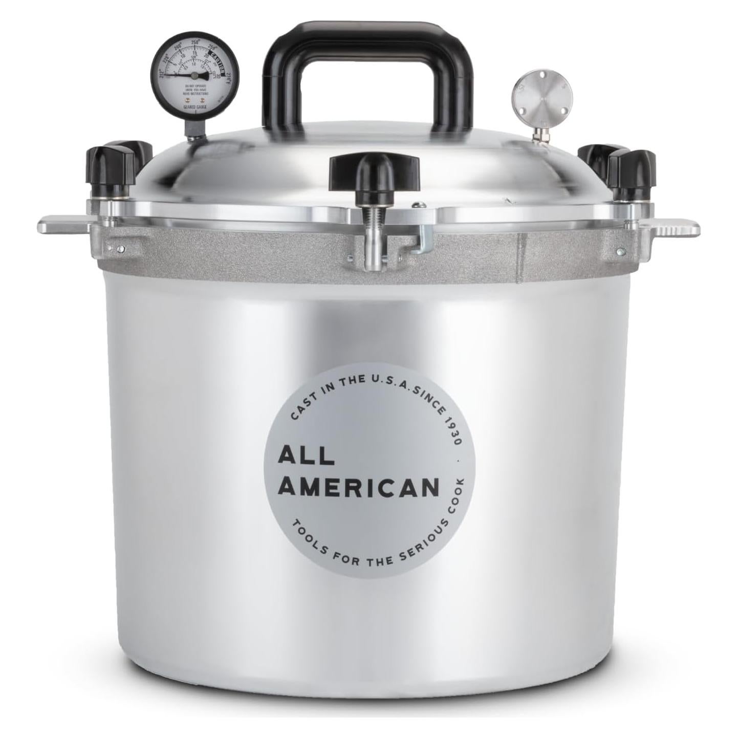 Cocinera a presión All American 21.5 qt aluminio plateado