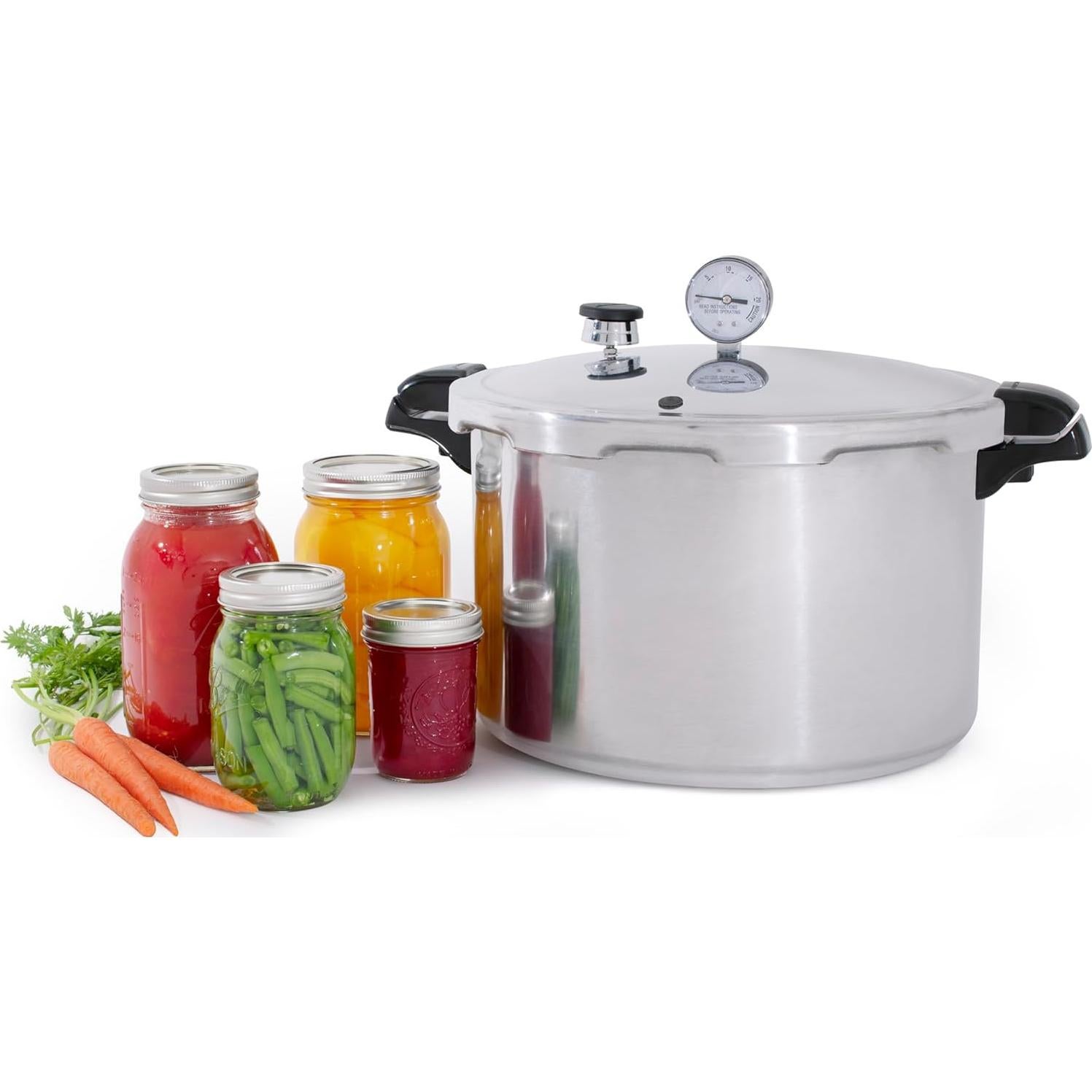 Olla a presión Presto 16 cuartos de aluminio, plata