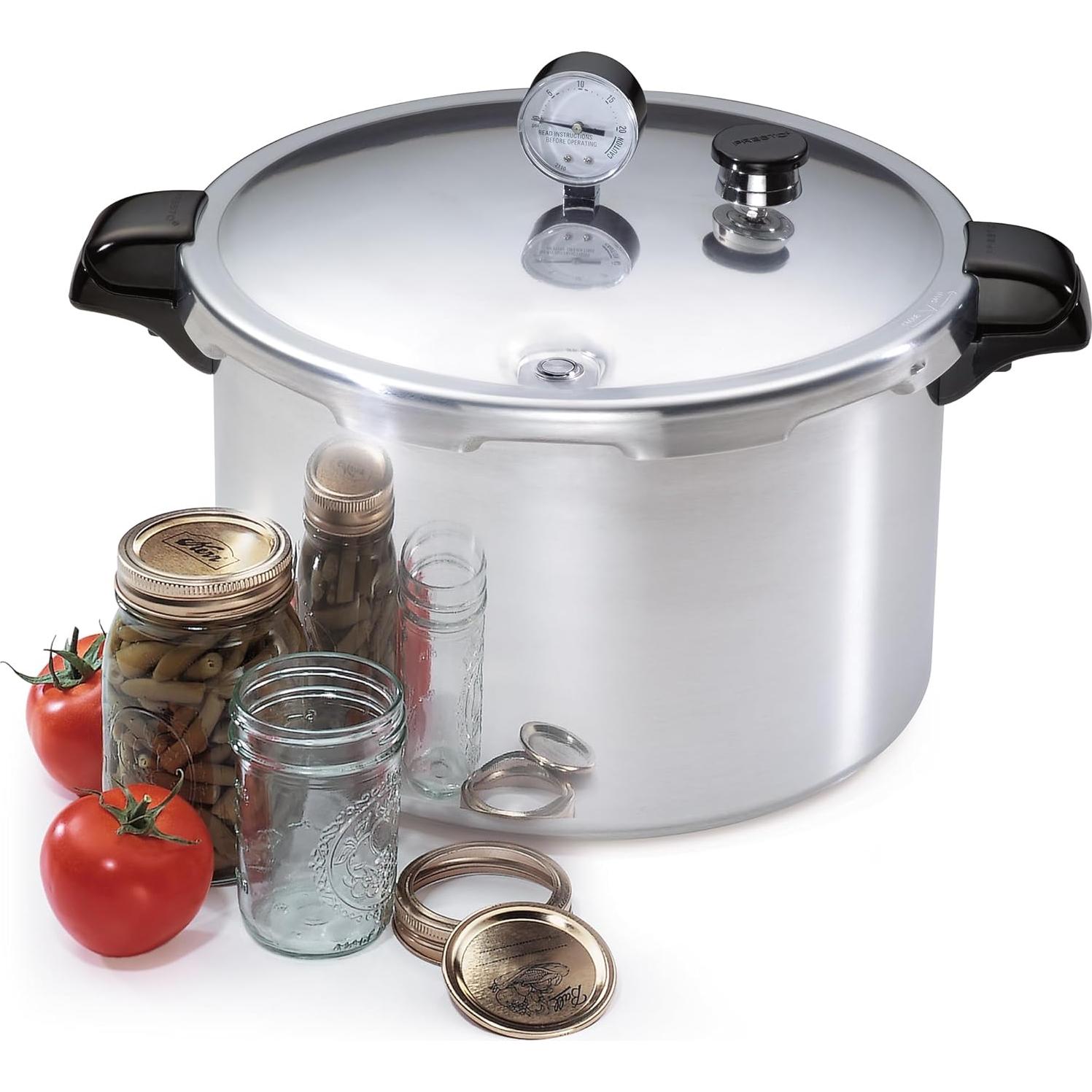 Olla a presión Presto 16 cuartos de aluminio, plata