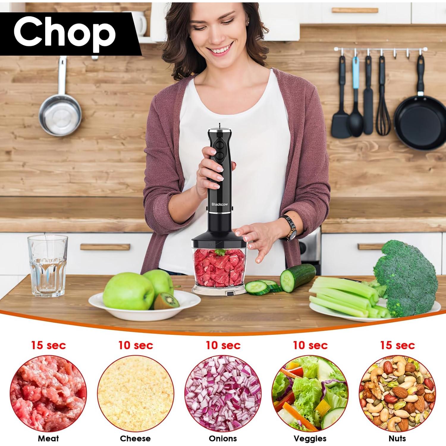 Batidora de Inmersión Blackcow 500W 12 Velocidades con Accesorios