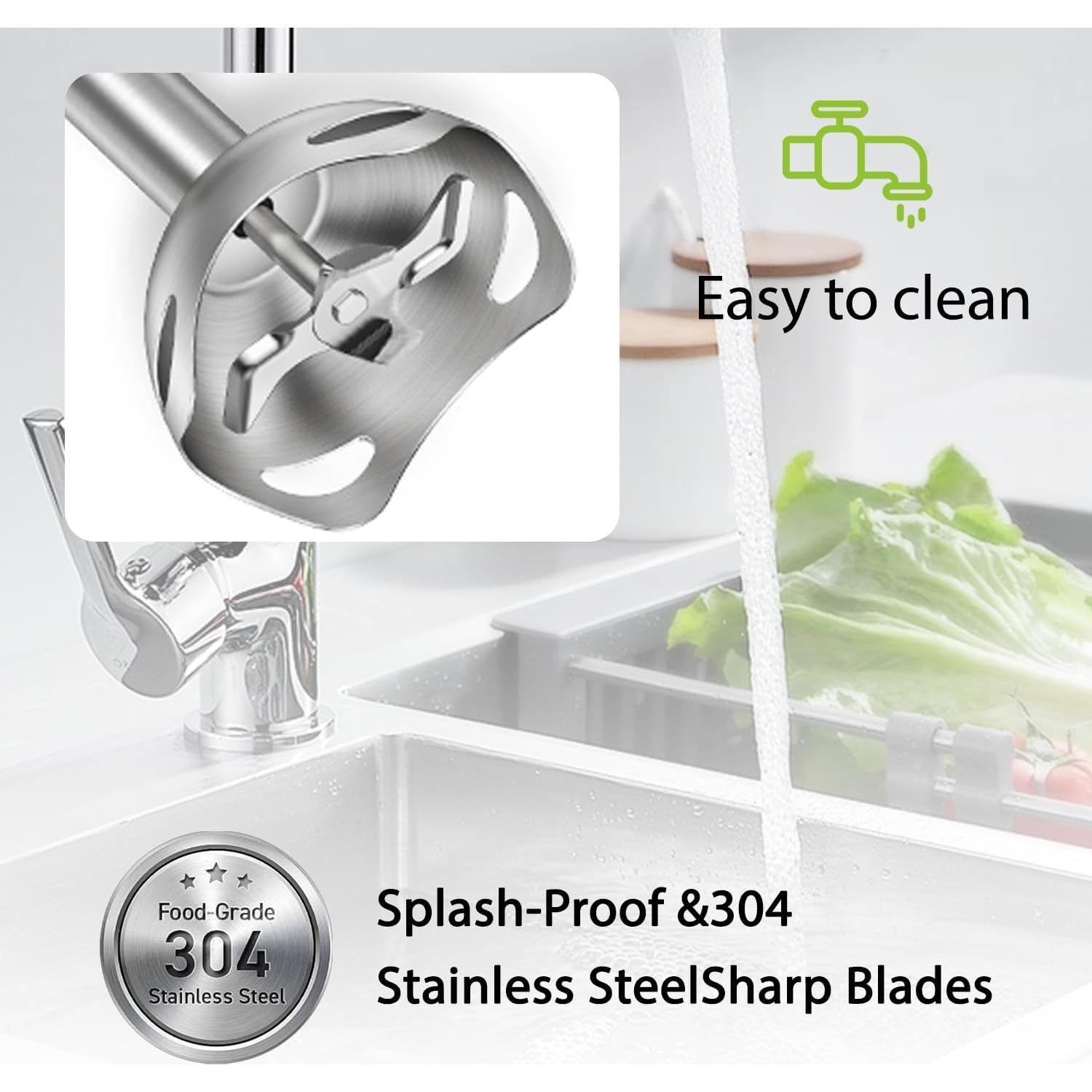 Batidora de Inmersión Bonsenkitchen HB3202, 12 Velocidades, 700ml