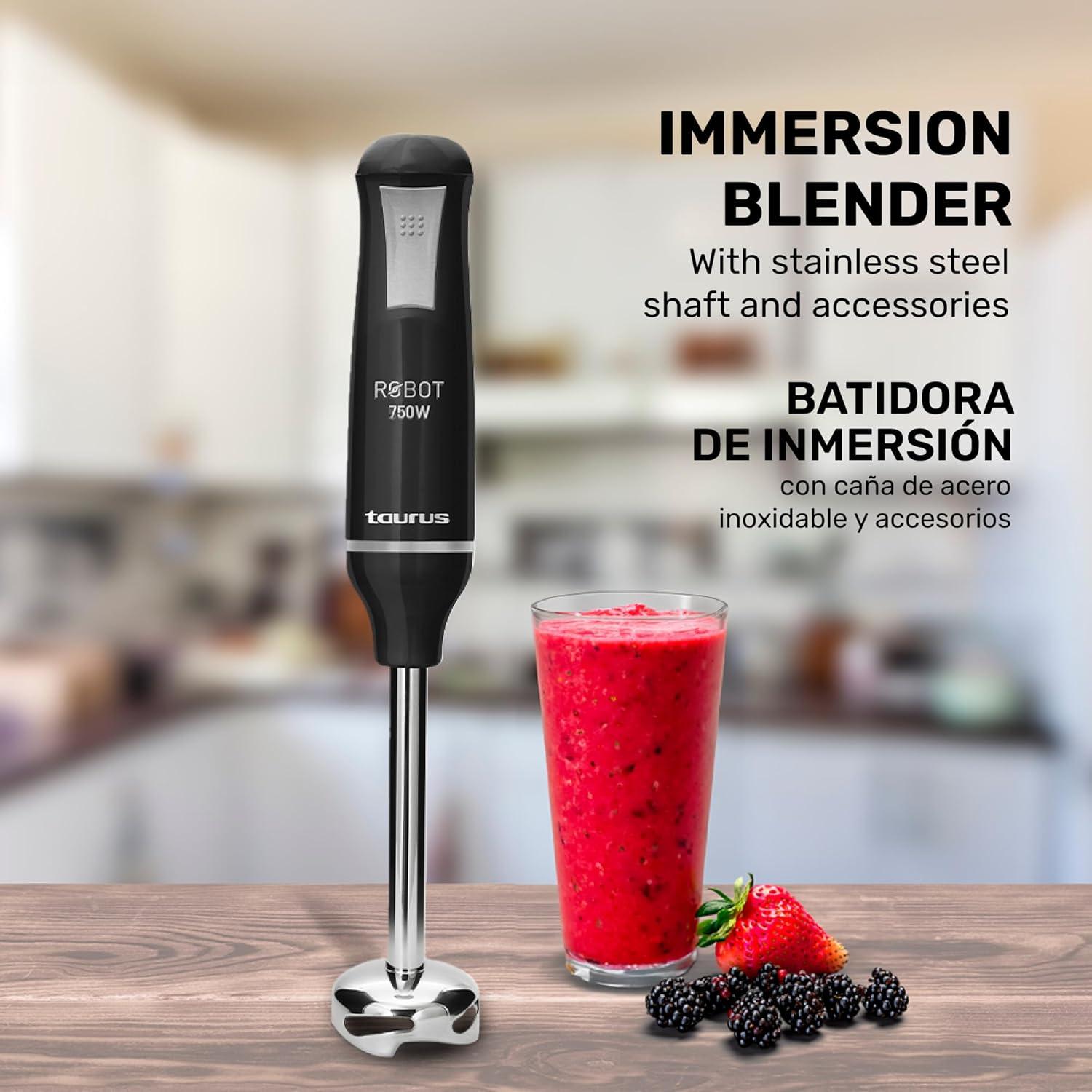 Batidora de Inmersión Taurus ROBOT 500 INOX 500W Accesorios