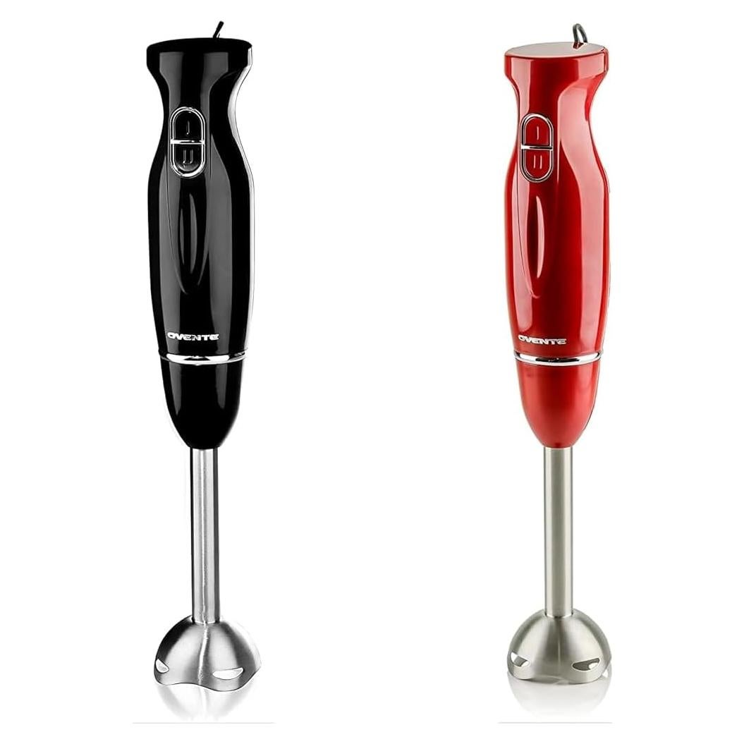 Batidora de Inmersión Ovente 300W 2-Pack Negro y Rojo
