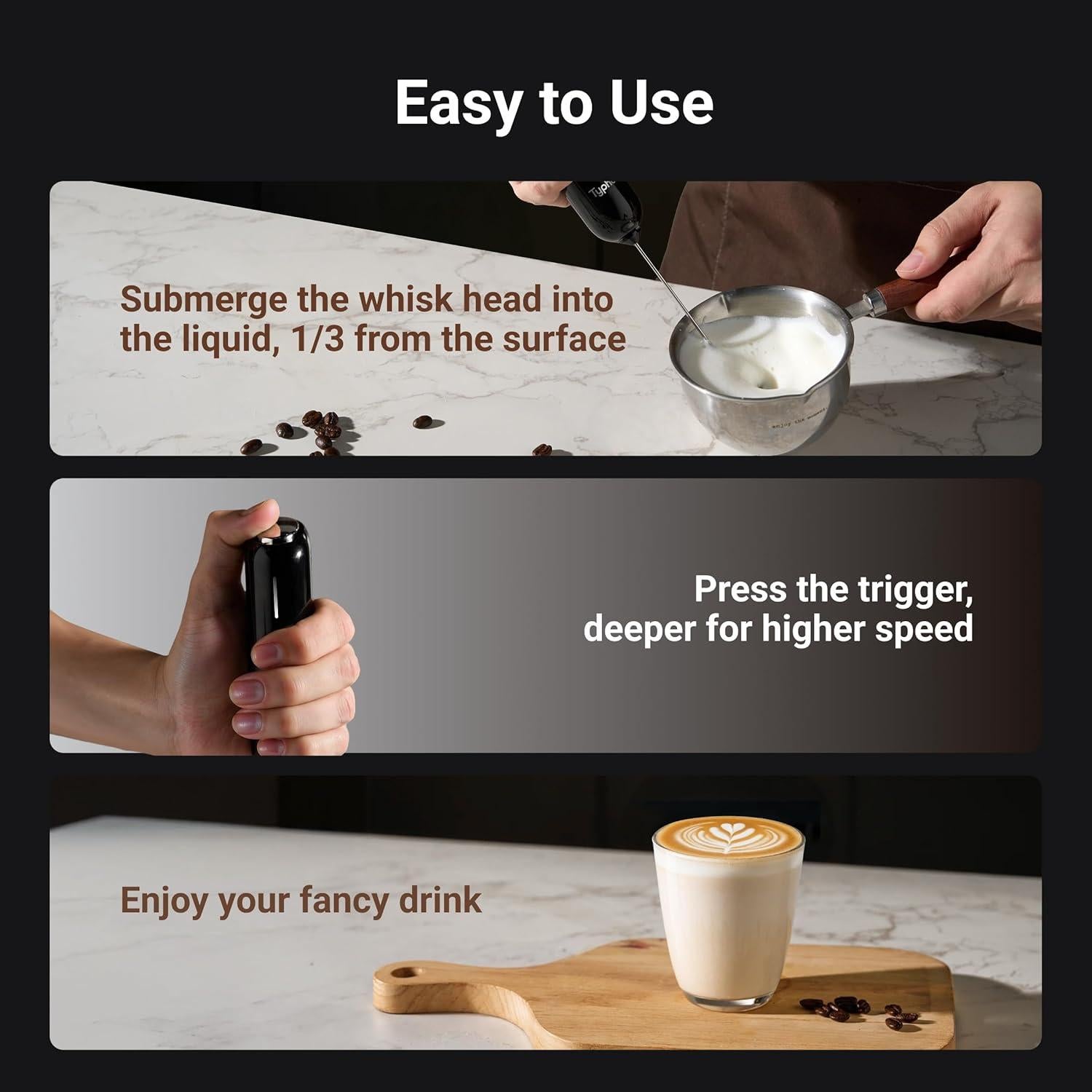 Espumador de Leche Typhur InstaWhisk Recargable 1500mAh