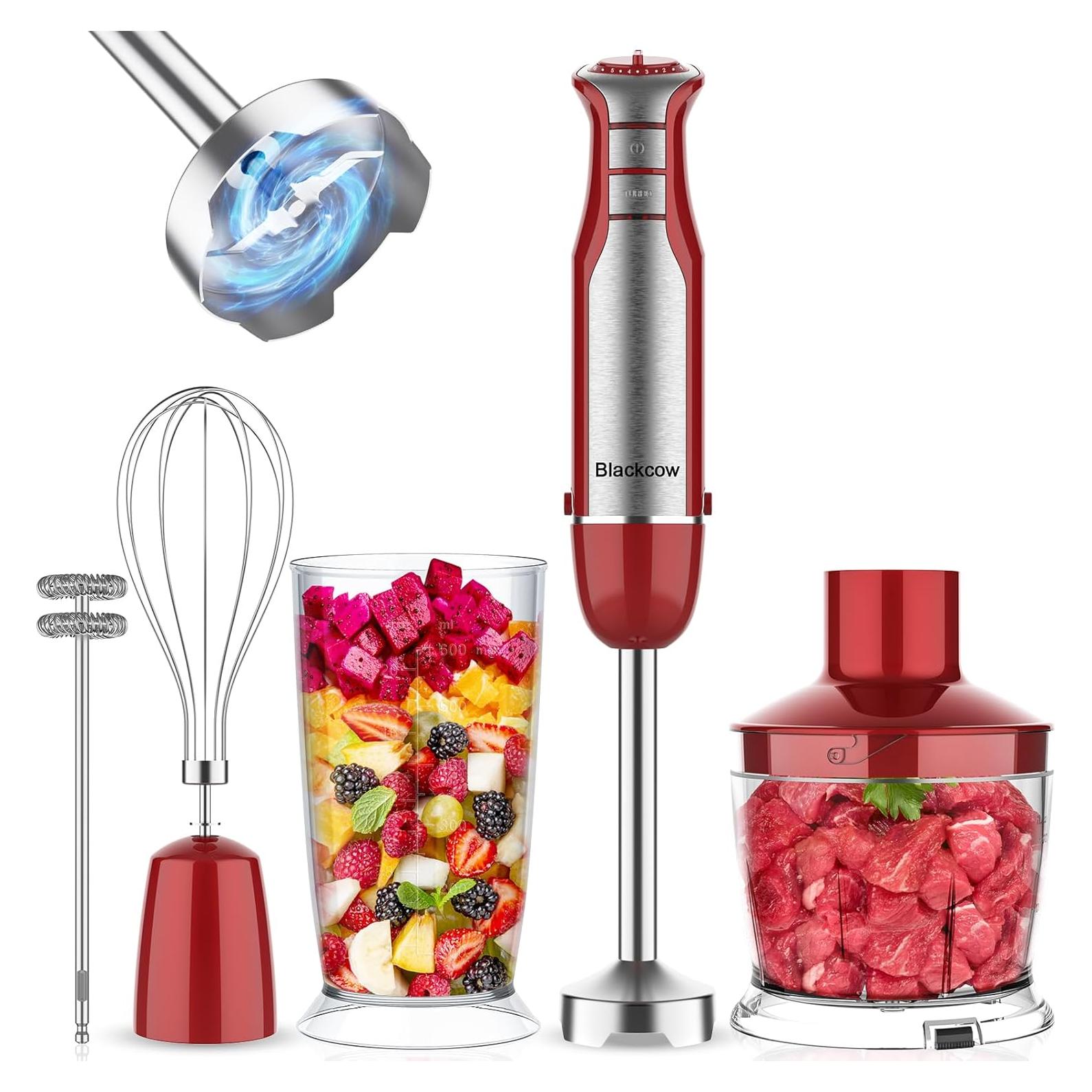 Batidora de Inmersión Blackcow 800W 6 Velocidades con Accesorios