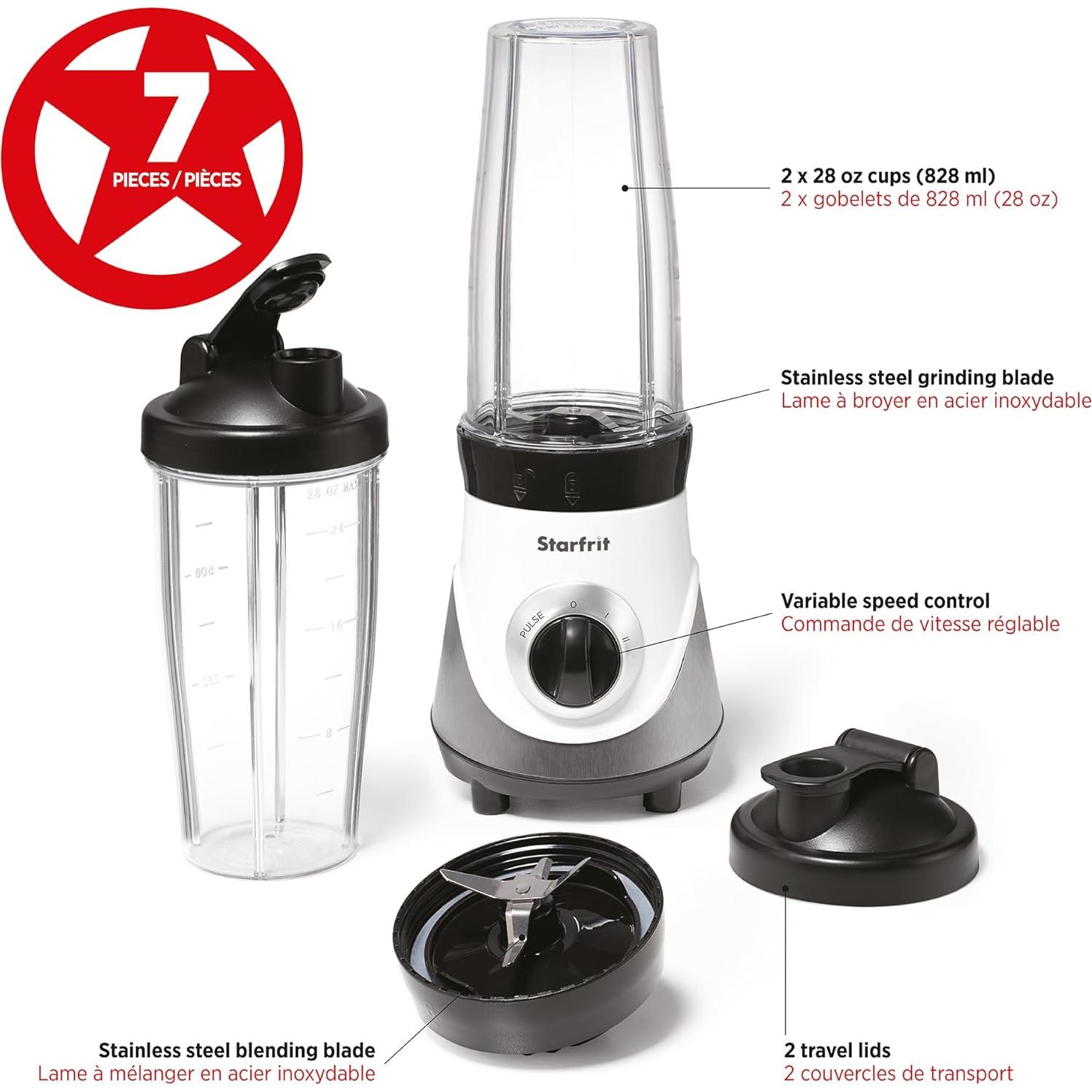 Licuadora Personal Starfrit 300W - 2 Tazas 828ml - 3 Velocidades