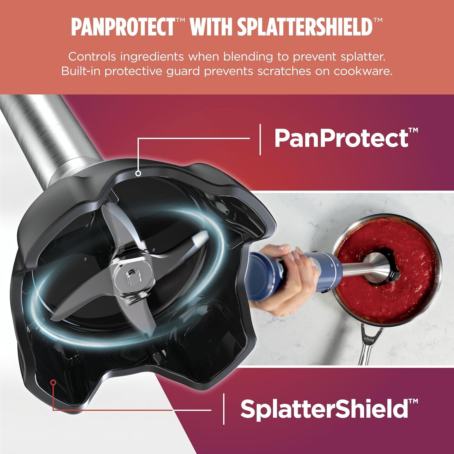 Batidora de Inmersión Ninja CI201ND, 4 Velocidades, 750W, Azul