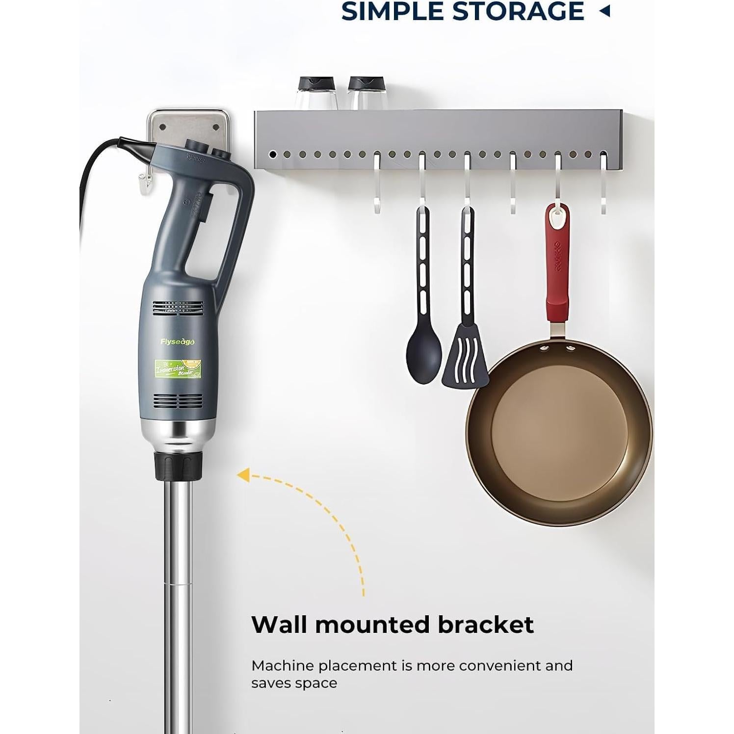 Batidora de Inmersión Flyseago 500W 20" 50L Velocidad Ajustable