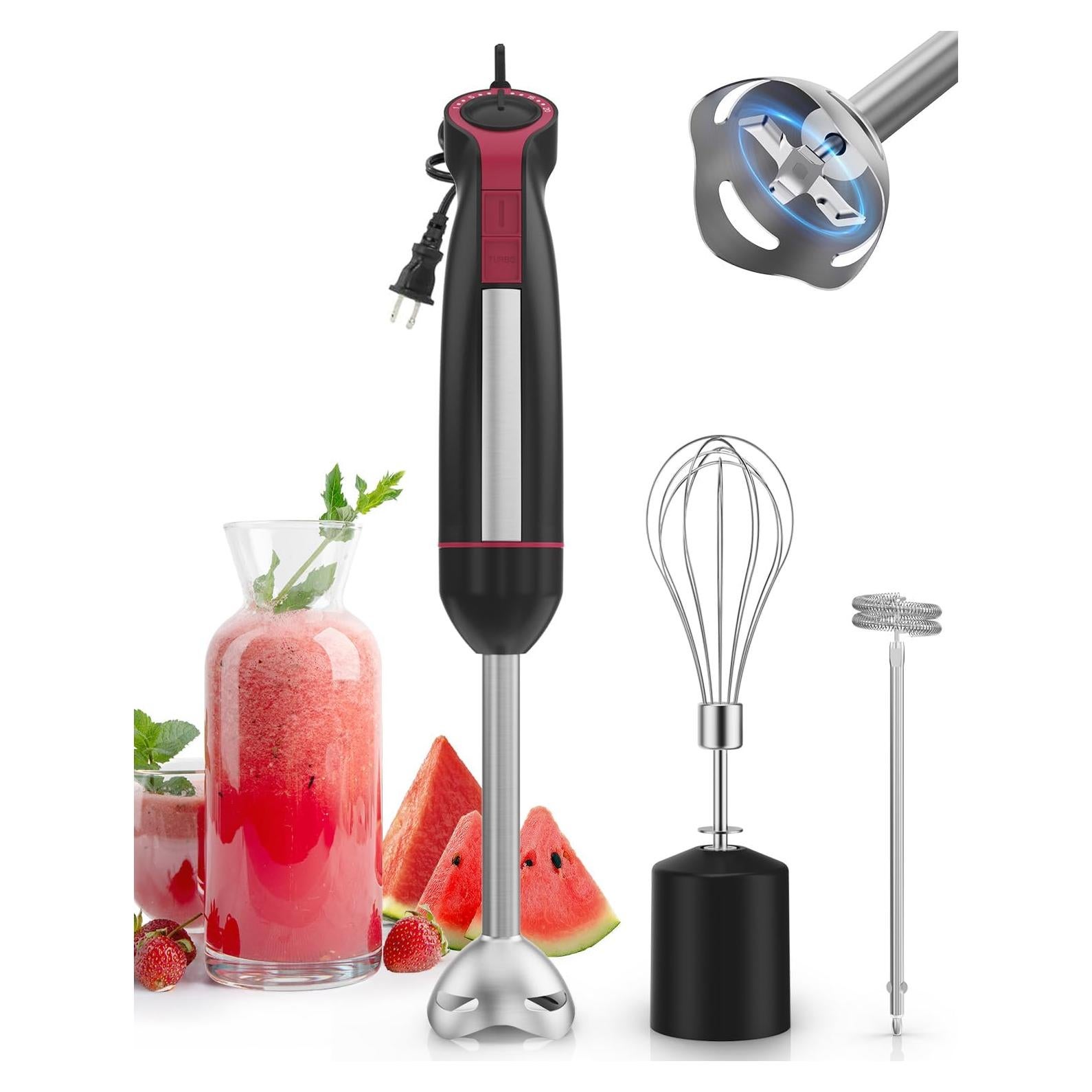 Batidora de Inmersión Juissiart 1000W 20 Velocidades Acero Inoxidable