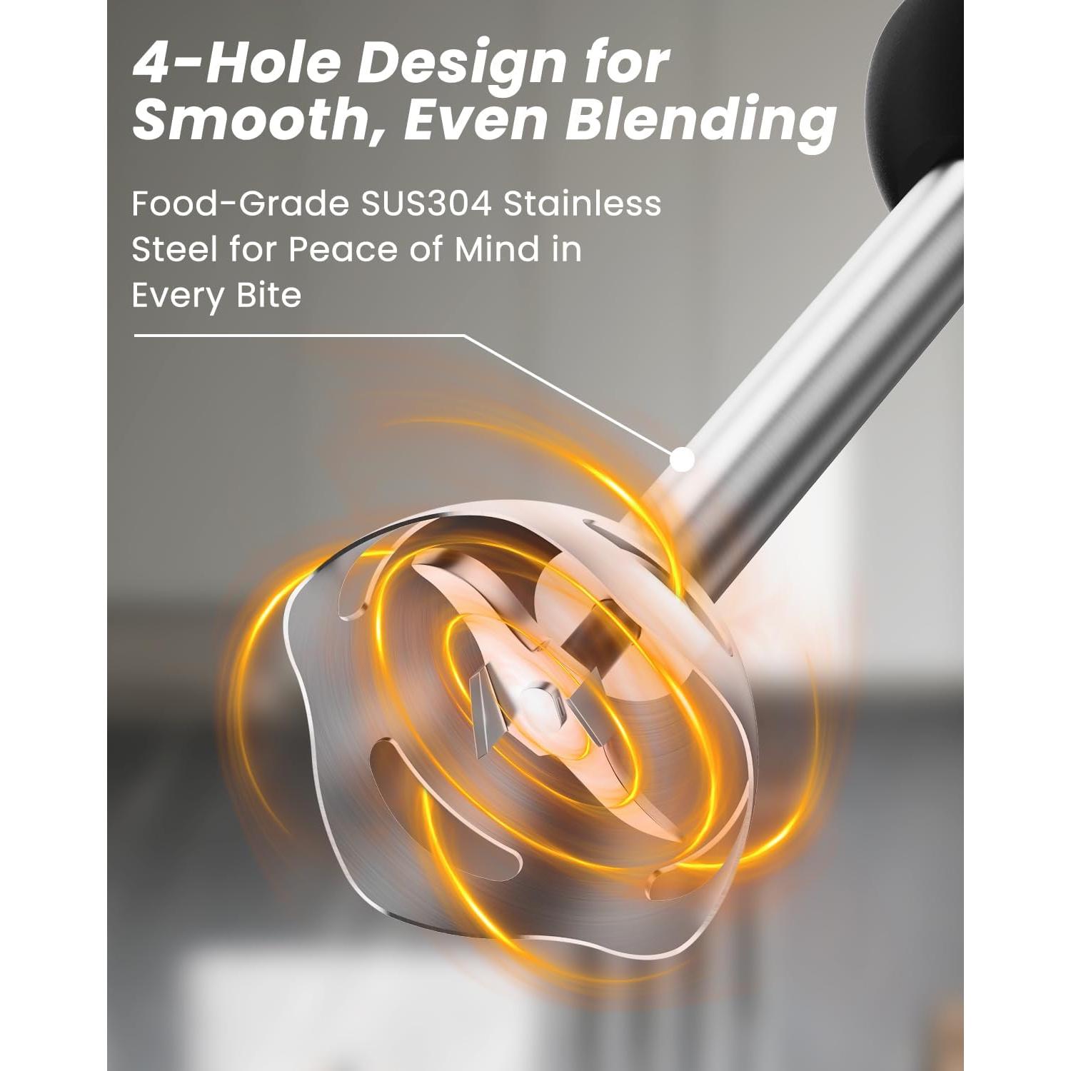 Batidora de Inmersión Juissiart 1000W 20 Velocidades Acero Inoxidable