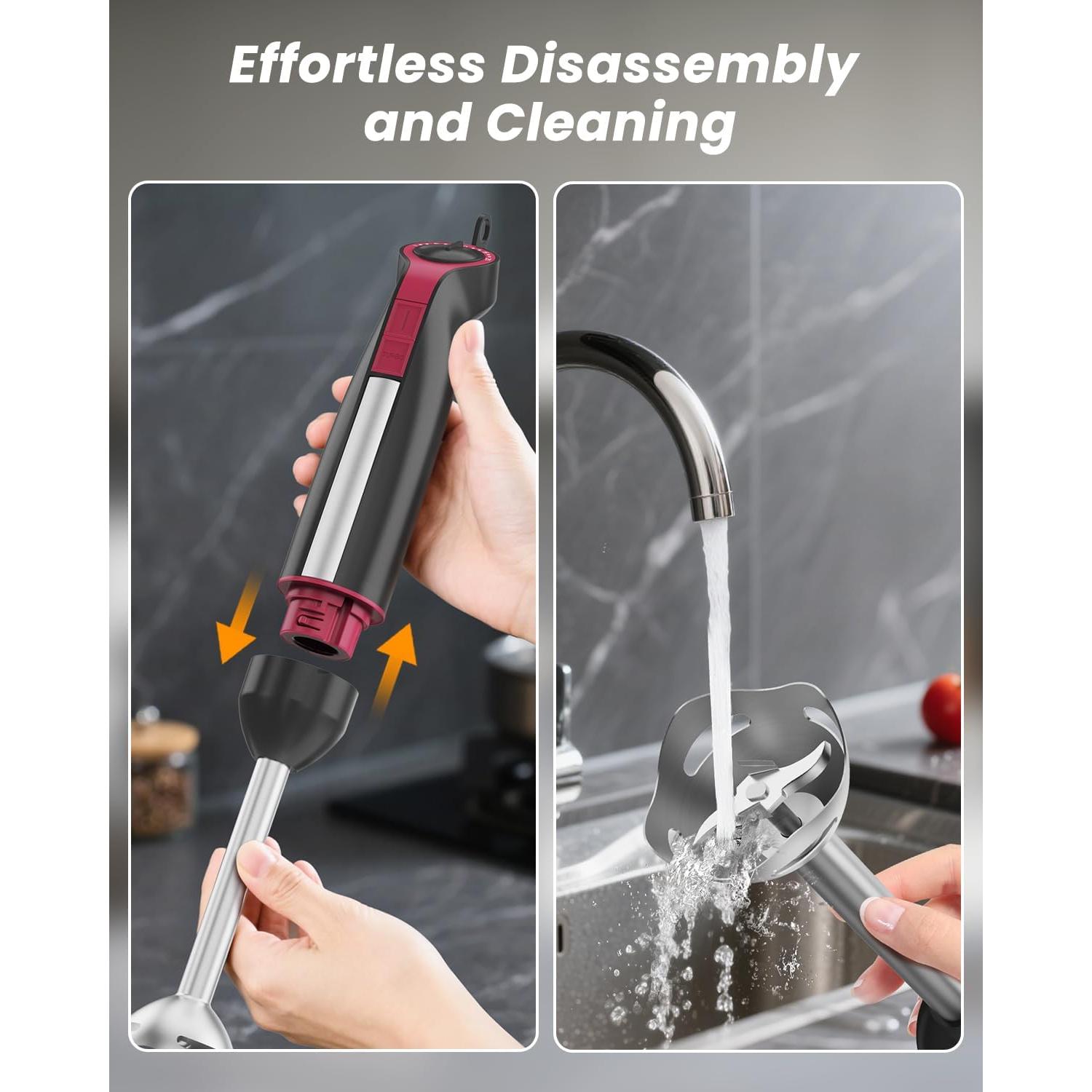 Batidora de Inmersión Juissiart 1000W 20 Velocidades Acero Inoxidable