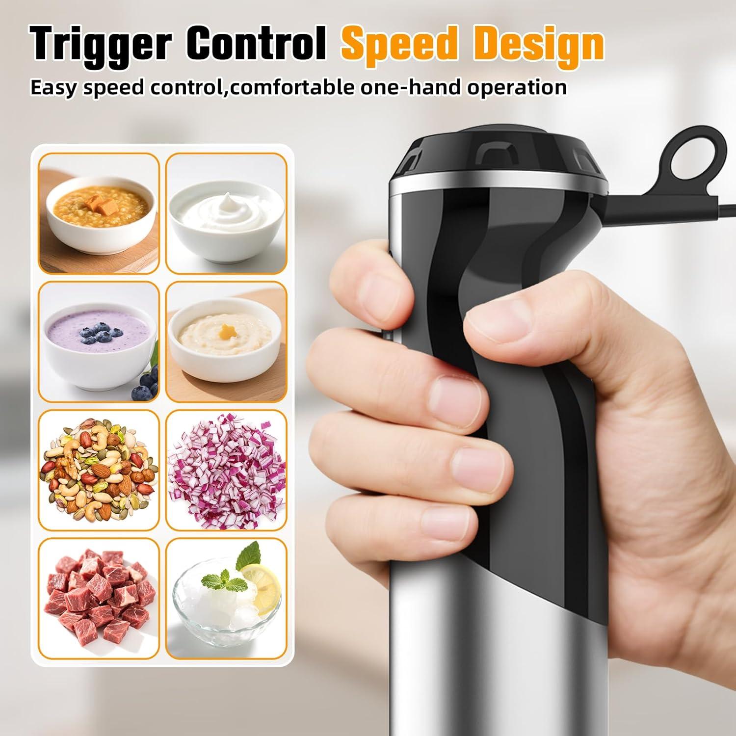 Batidora de Inmersión Gtacyhlpx 12 Velocidades Acero Inoxidable