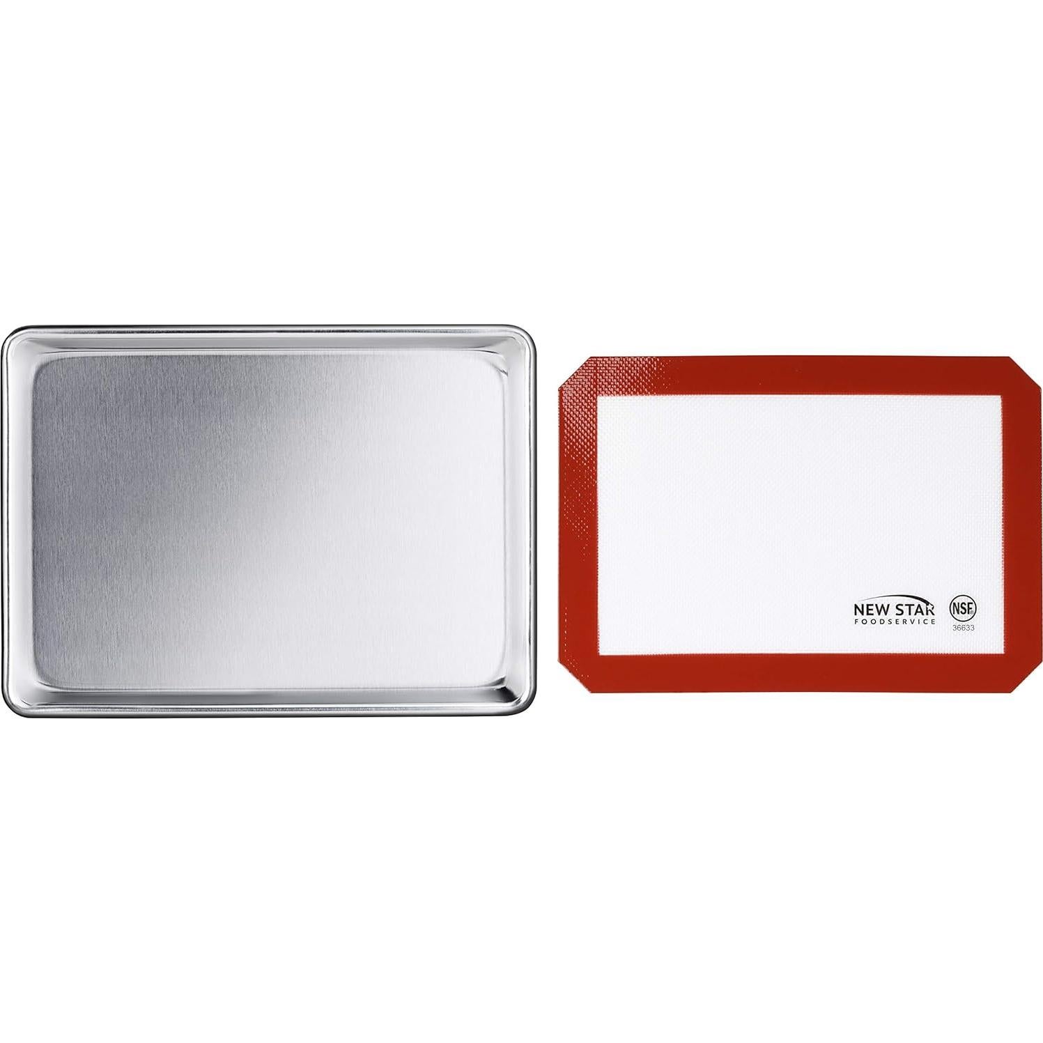 Juego Bandeja Horno Aluminio New Star 33x23 cm y Tapete Silicona