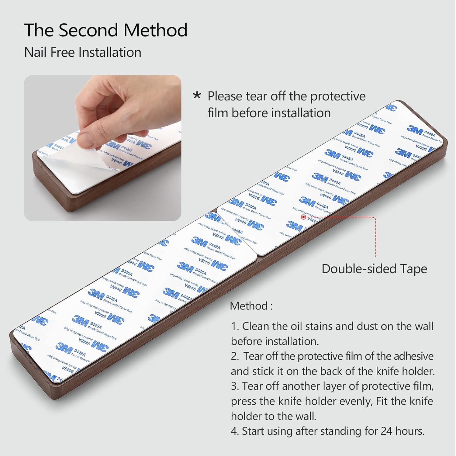 Soporte Magnético para Cuchillos XINZUO de Madera de Nogal 40 cm