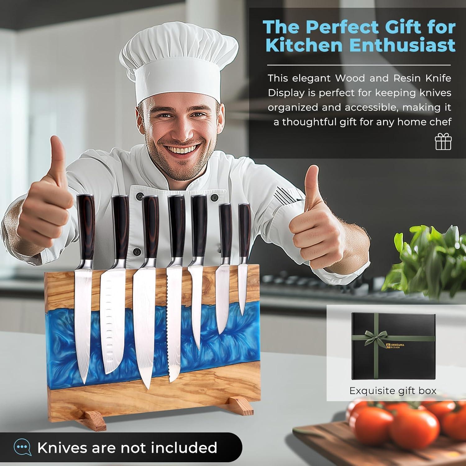 Soporte Magnético para Cuchillos Annie & Mia de Madera de Olivo