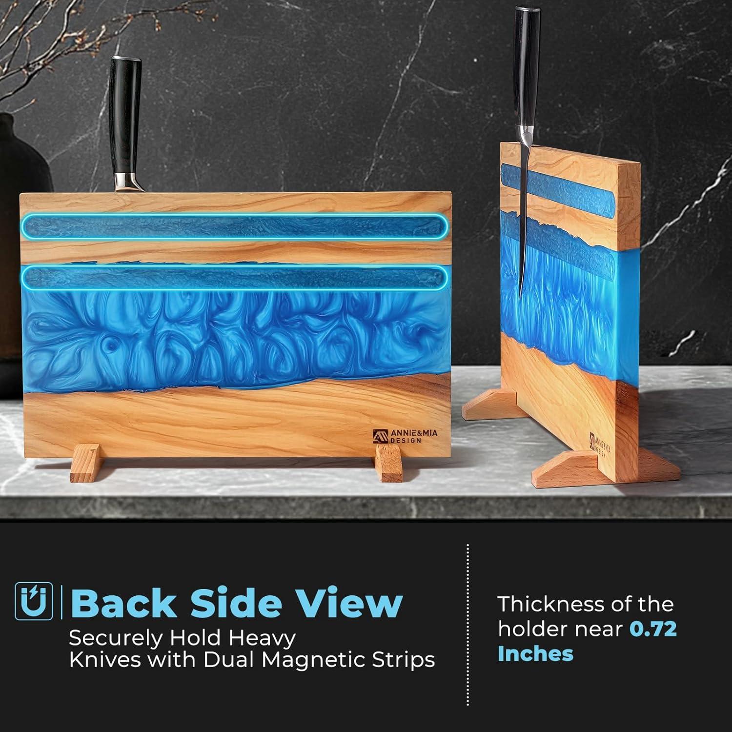 Soporte Magnético para Cuchillos Annie & Mia de Madera de Olivo