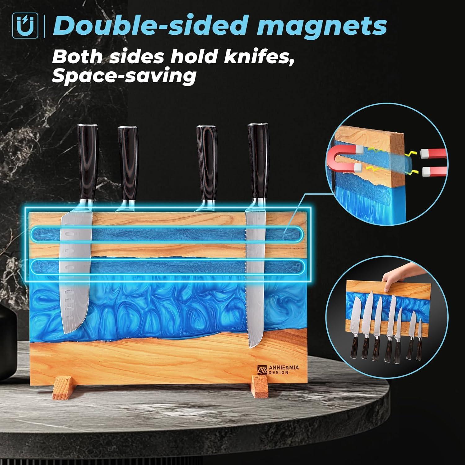 Soporte Magnético para Cuchillos Annie & Mia de Madera de Olivo