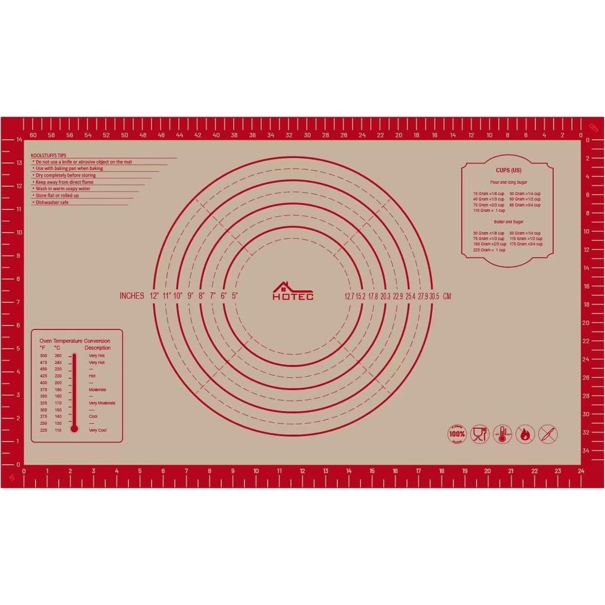 Mate de Hornear de Silicona HOTEC 66x41 cm Antideslizante