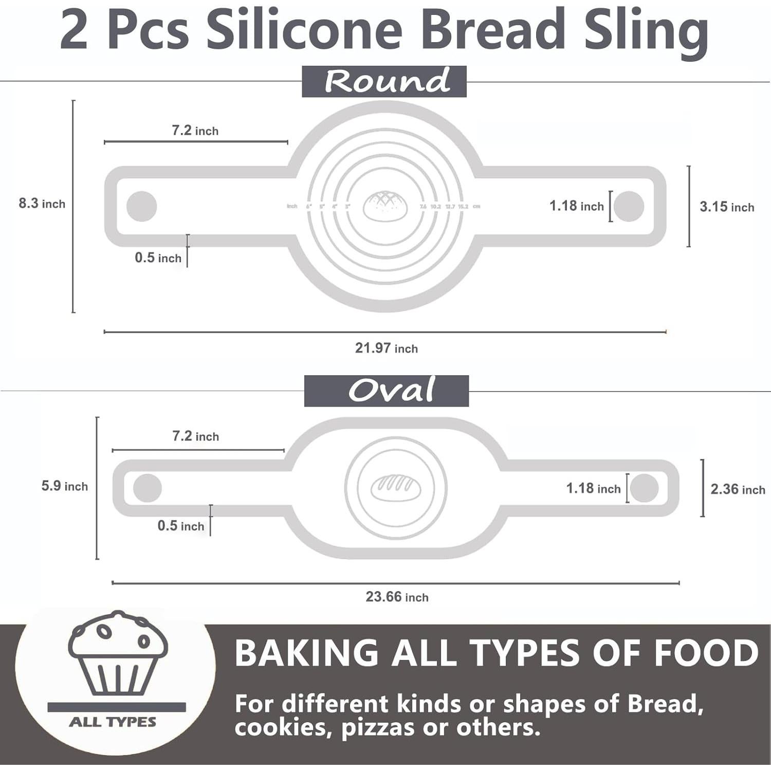 Sling de Silicona MOFWEB para Horno Holandés - 2 Piezas Ovalado y Redondo