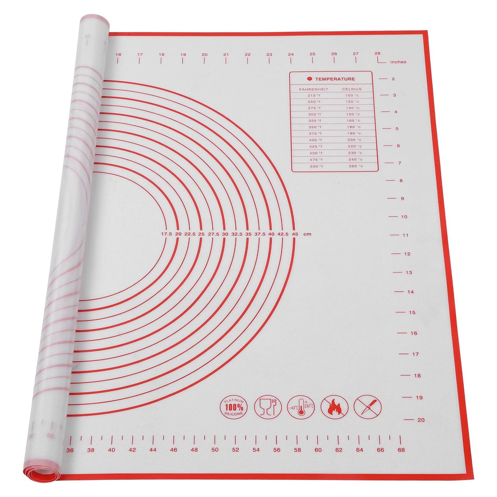 Alfombrilla de Silicona para Hornear Tucnoeu 81.3x61 cm Roja