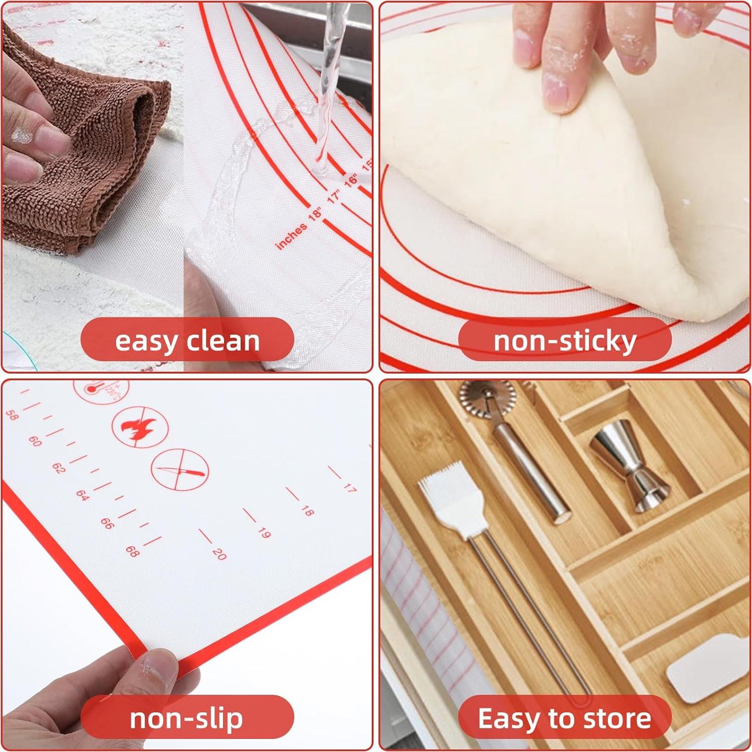 Alfombrilla de Silicona para Hornear Tucnoeu 81.3x61 cm Roja