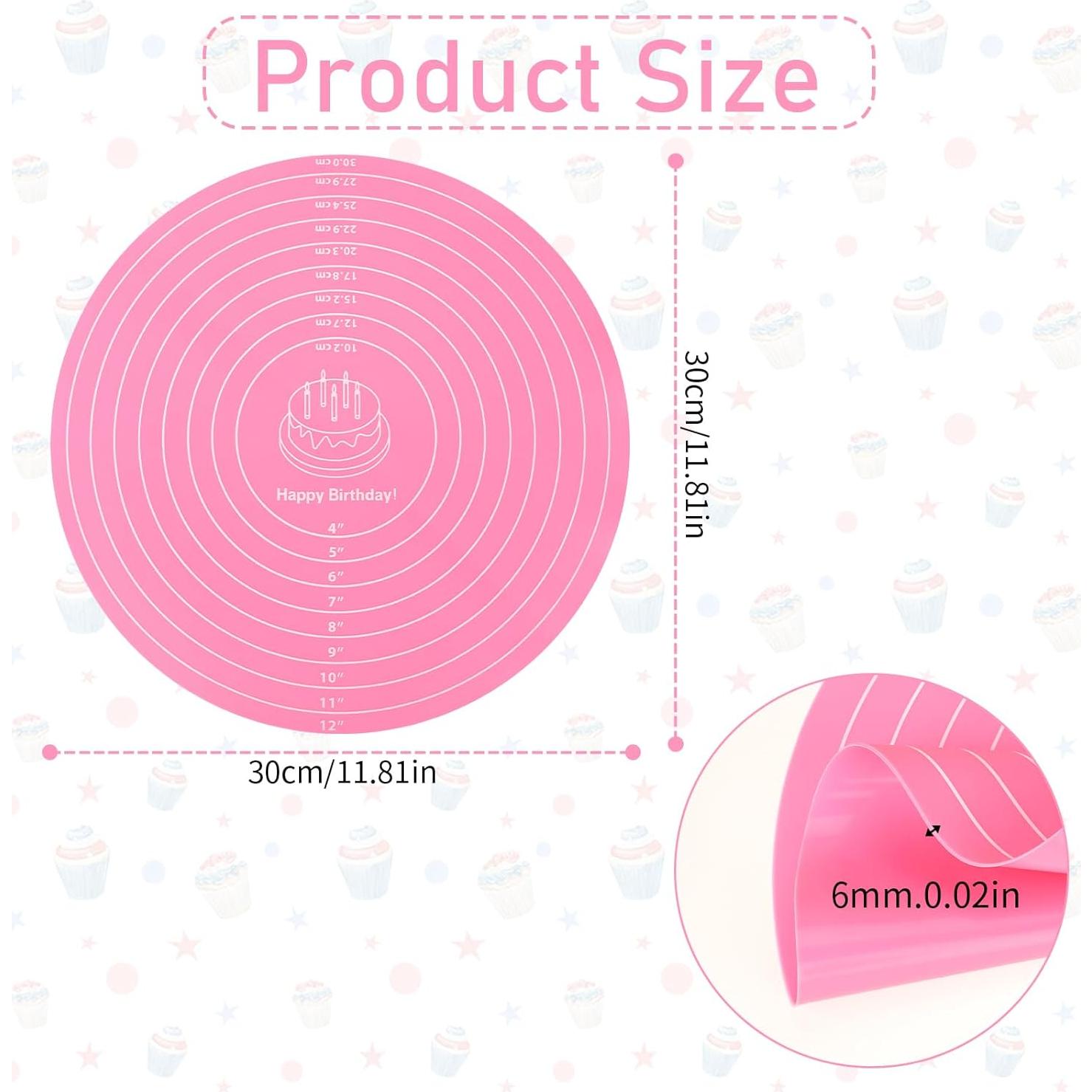 Alfombrilla de Silicona KALIONE 30 cm Redonda Antiadherente Rosa