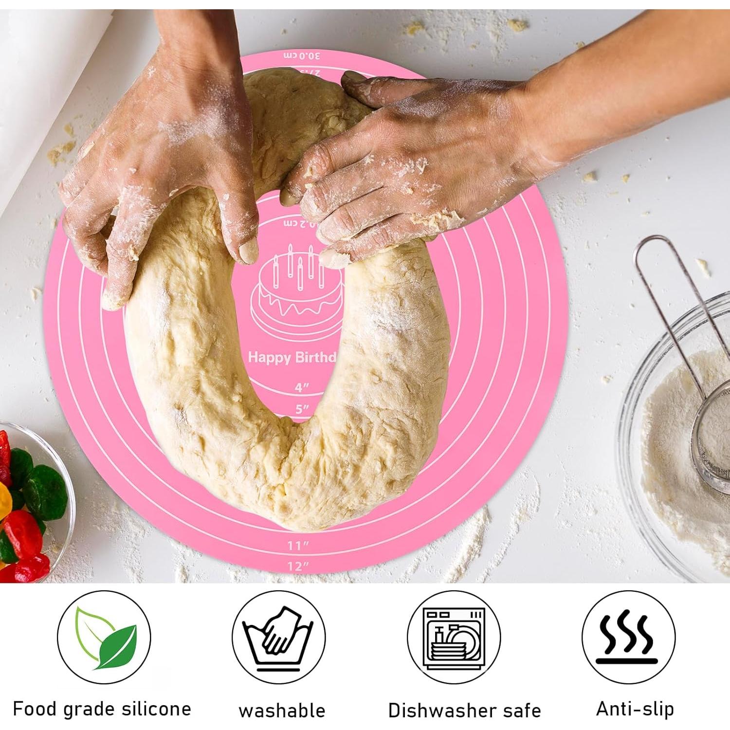 Alfombrilla de Silicona KALIONE 30 cm Redonda Antiadherente Rosa