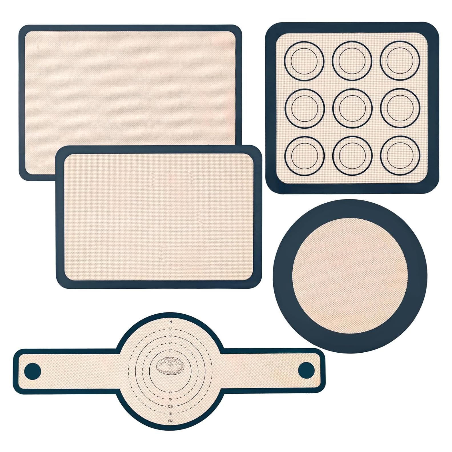 Estera de Hornear de Silicona GaesQae 5 Piezas Antiadherente