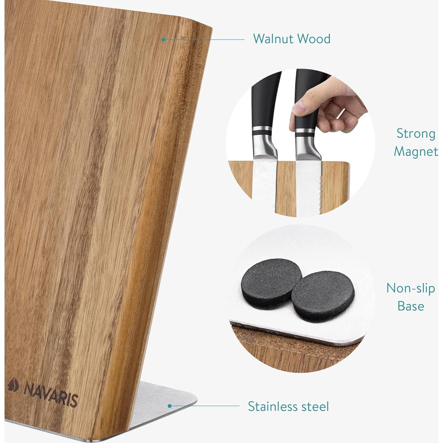 Soporte Magnético de Madera Navaris para Cuchillos 23x22.6cm