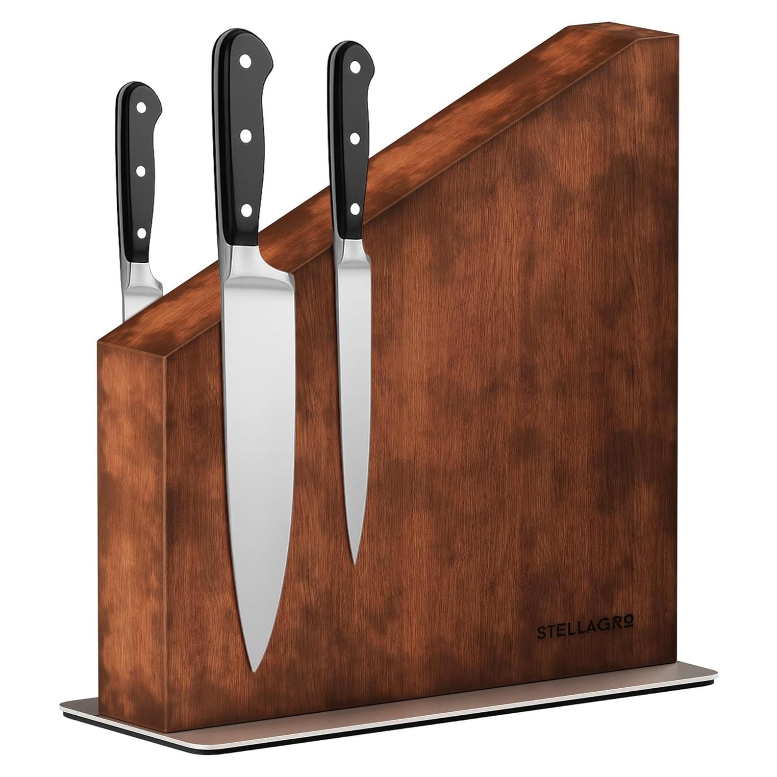 Soporte Magnético para Cuchillos Stellagro de Madera 24cm